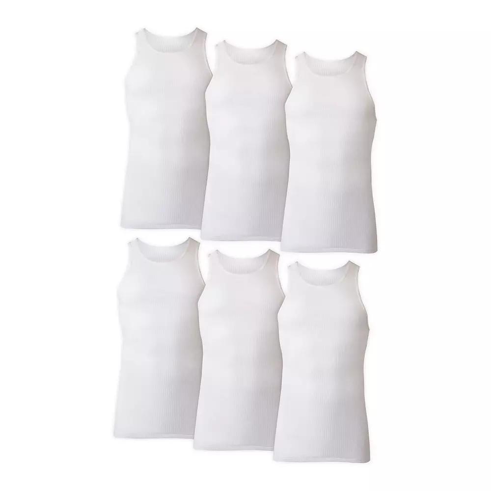 Hanes Ultimate 5+1 Bonus Pack Men's ComfortSoft Cotton Blend Tank Top Undershirt, Size: Medium, White Product Image