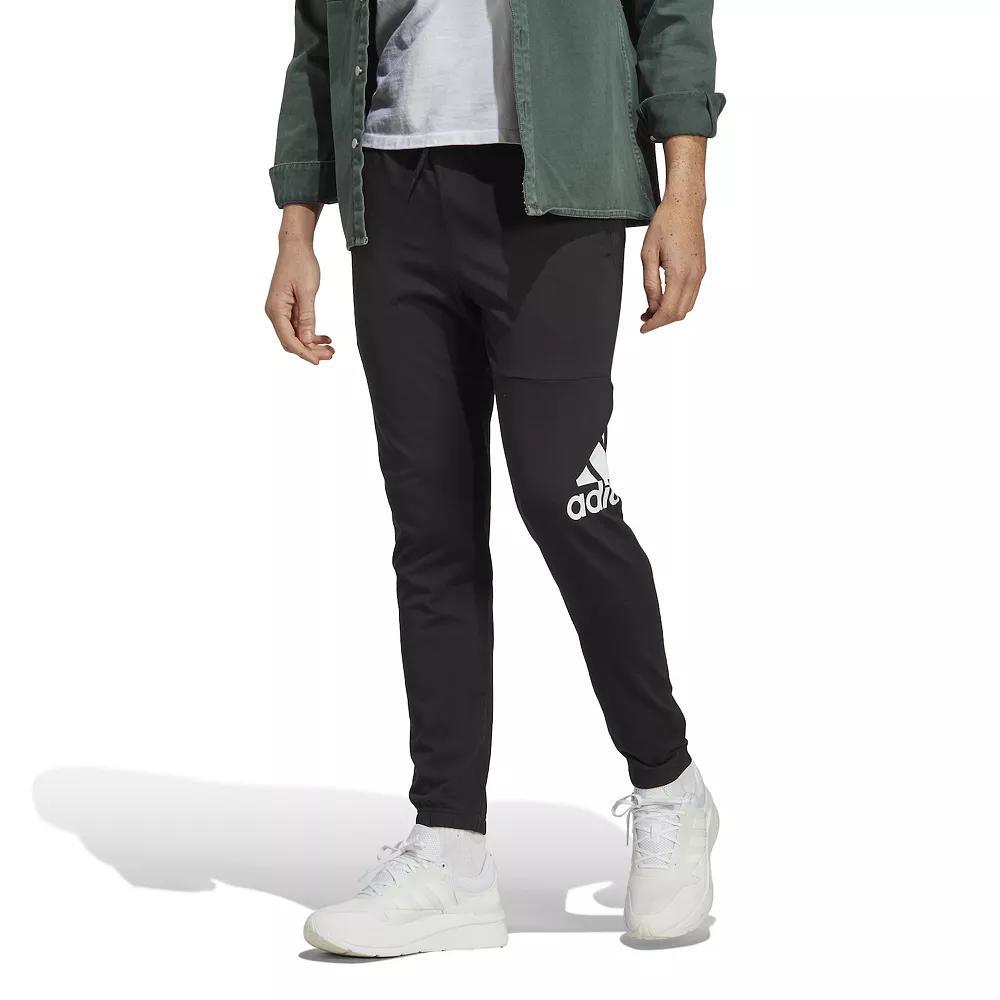 Big & Tall adidas Essentials Badge of Sport Jersey Tapered Pants, Men's, Size: 3XL Tall, Black Product Image