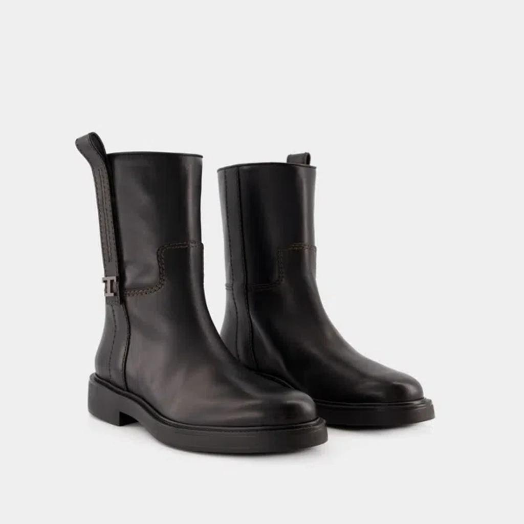 TOD'S Black Leather Boots Product Image