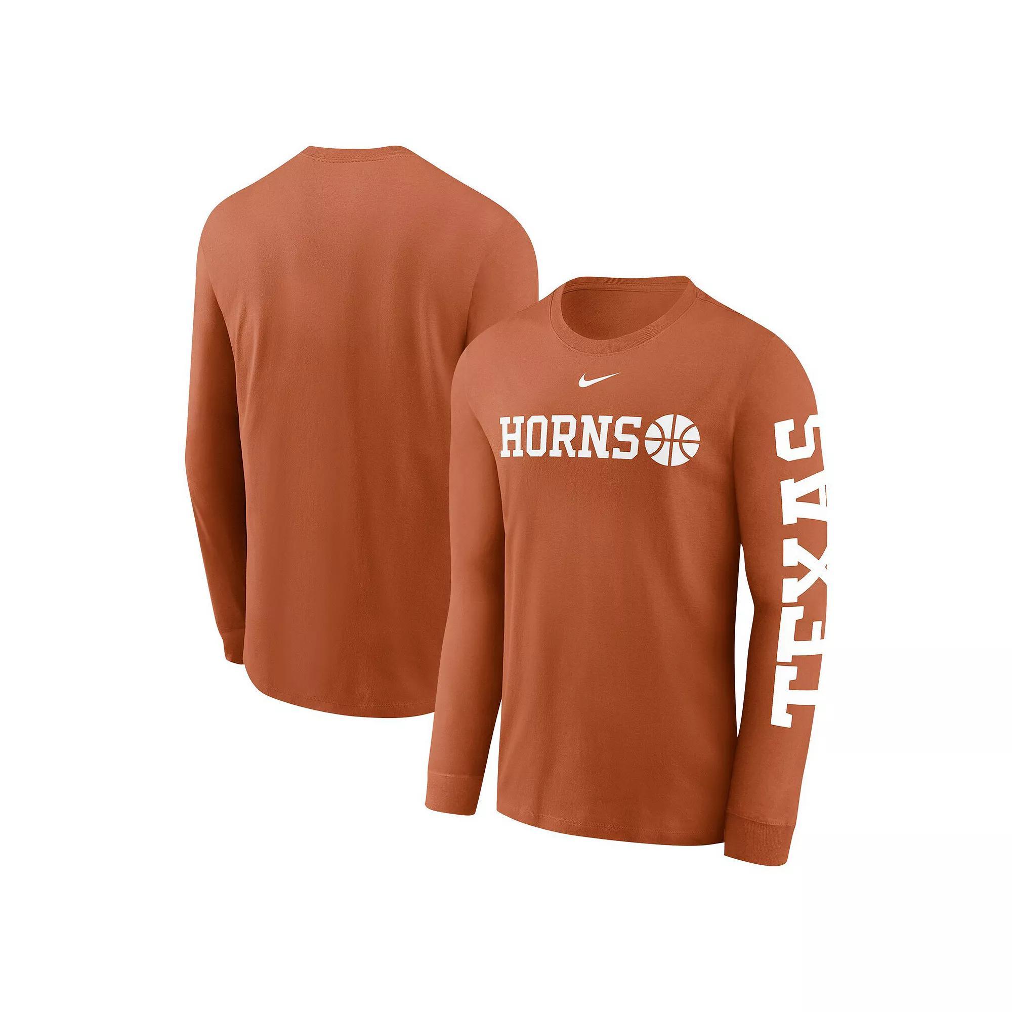 Men's Nike  Texas Orange Texas Longhorns Basketball Icon Two-Hit Long Sleeve T-Shirt, Size: 2XL, Team Product Image