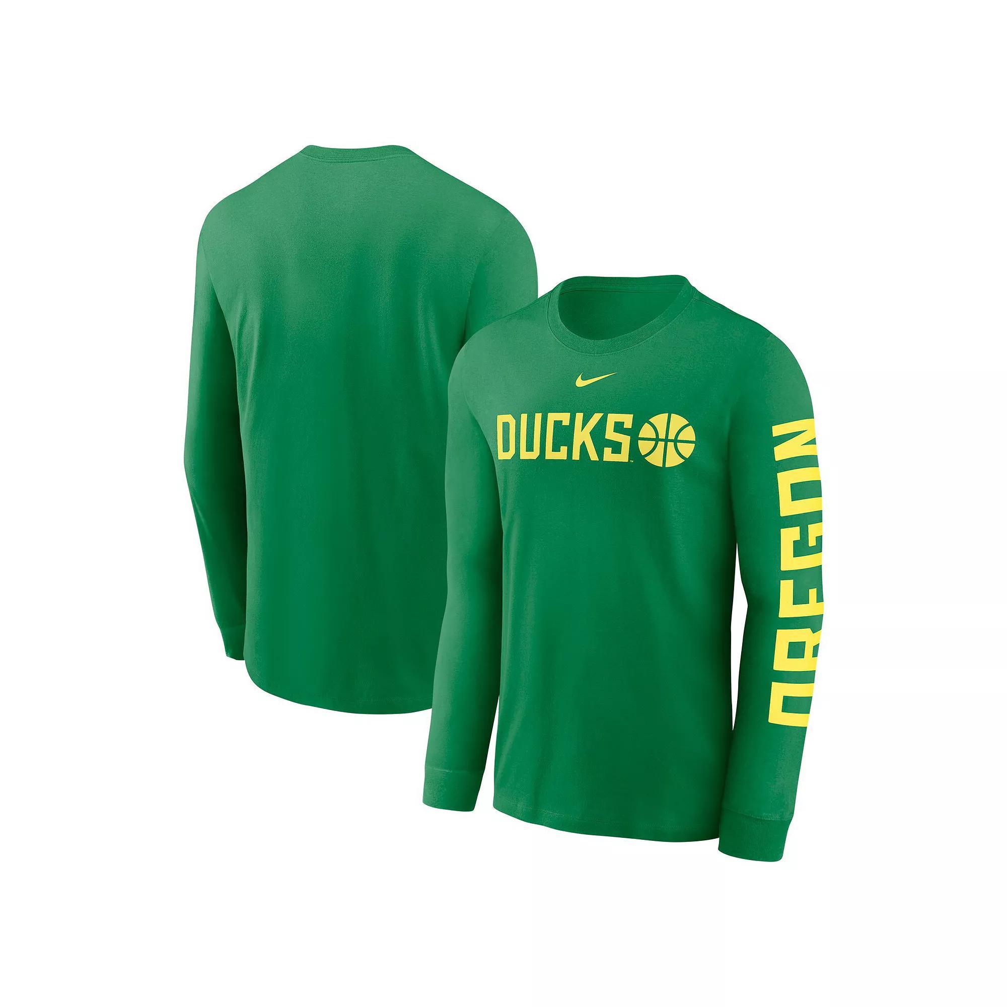 Mens Nike Apple Oregon Ducks Basketball Icon Two-Hit Long Sleeve T-Shirt Product Image