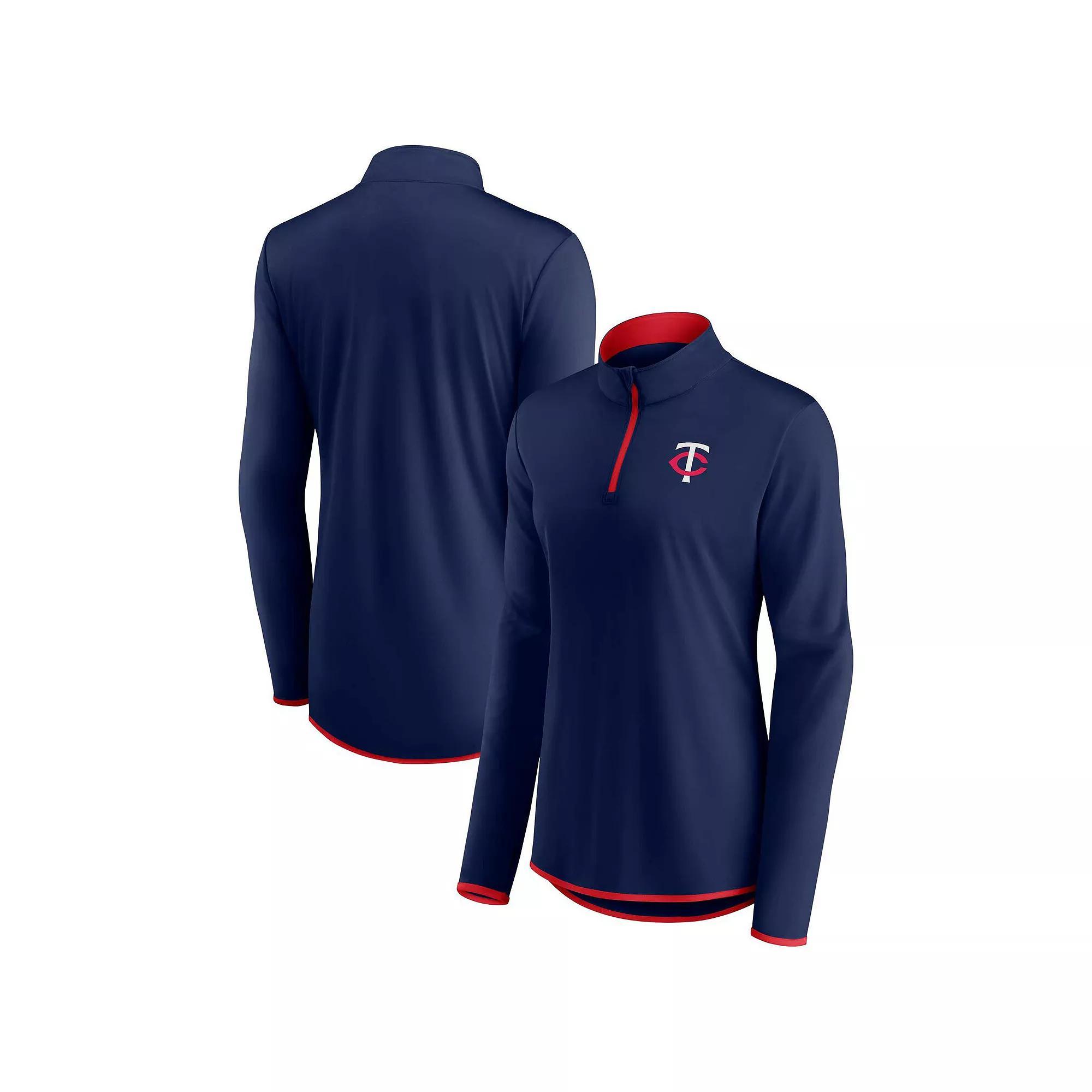Women's Fanatics Branded Navy Minnesota Twins Corner Quarter-Zip Top, Size: Small, Blue Product Image