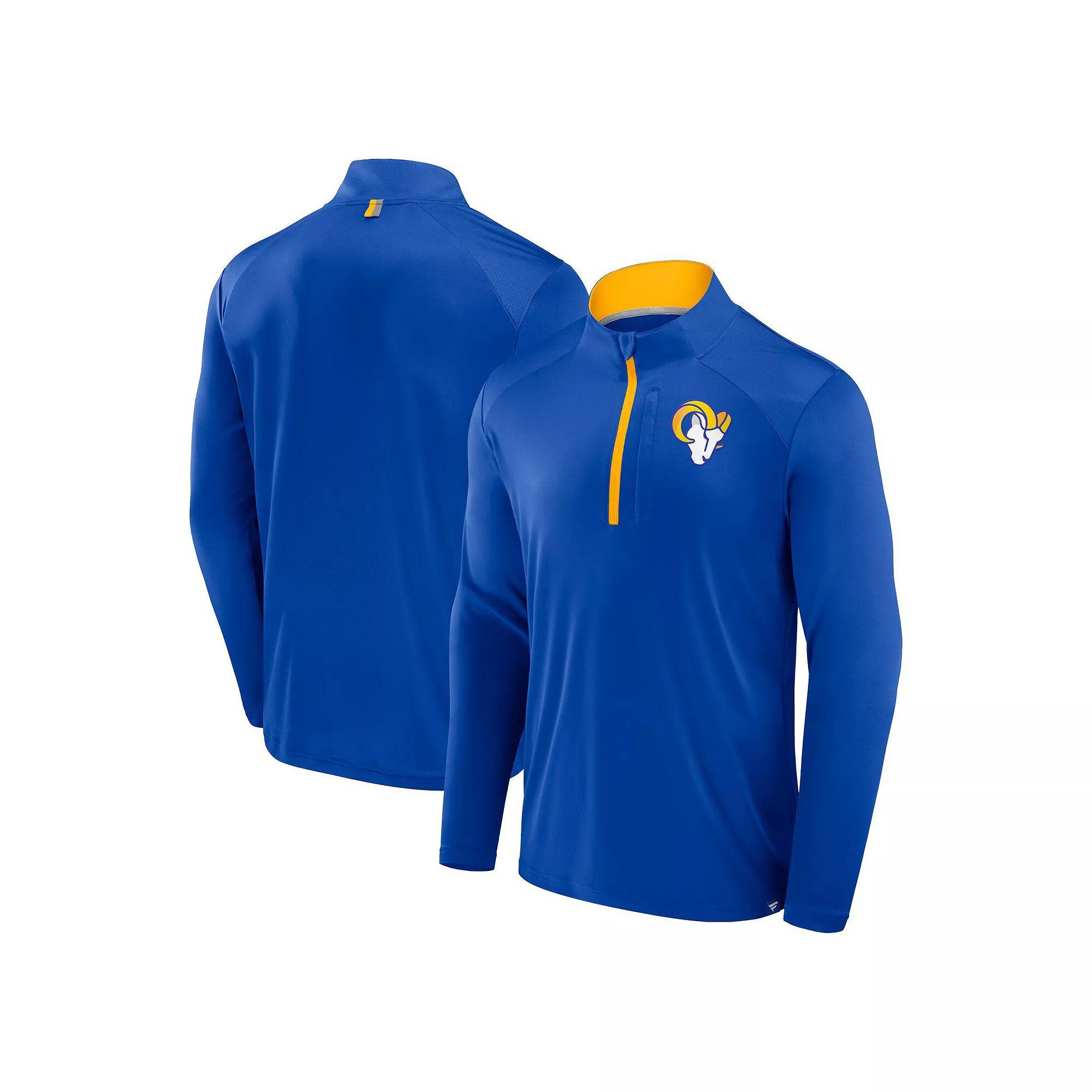 Mens Fanatics Royal Los Angeles Rams Defender Long Sleeve Quarter-Zip Jacket Product Image