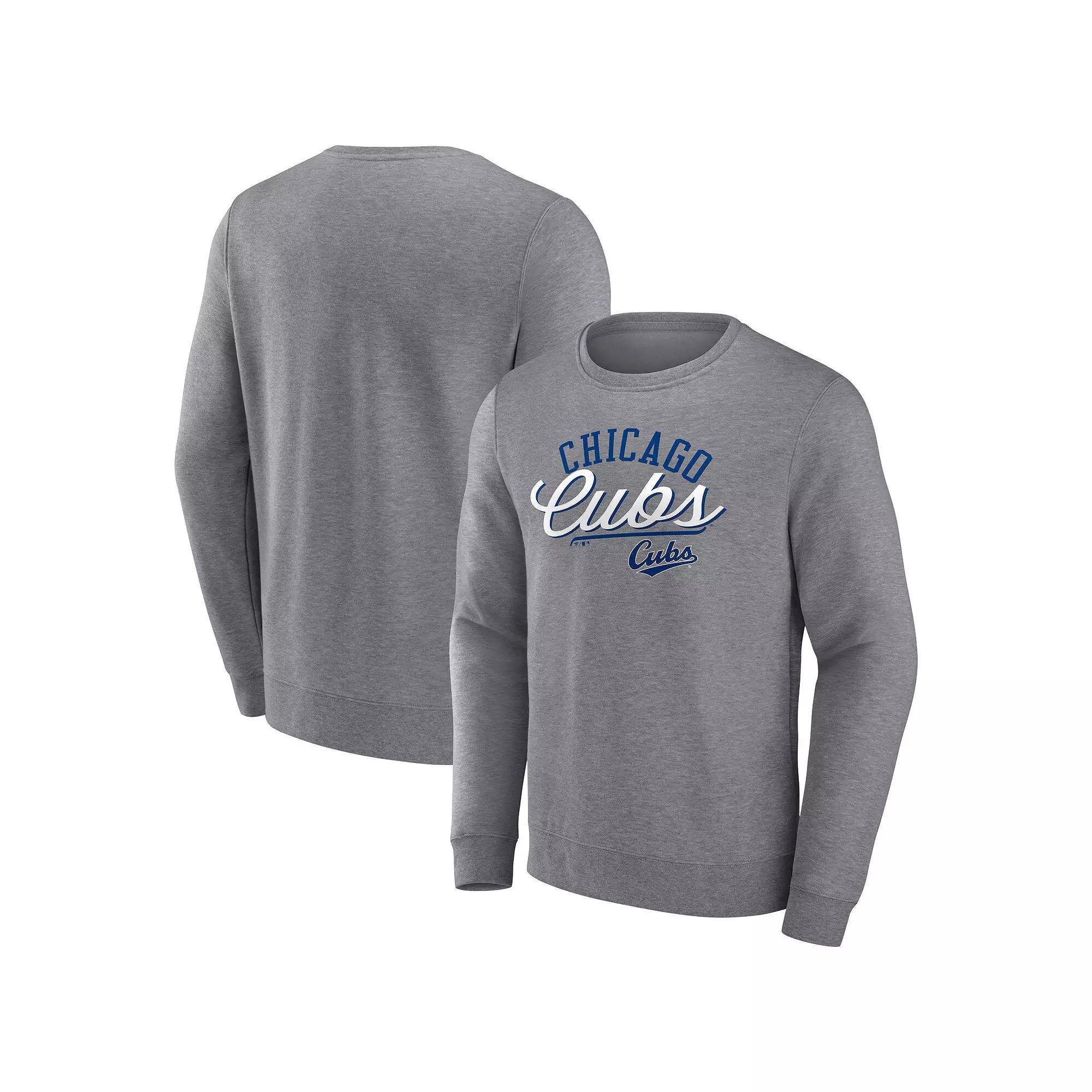 Men's Fanatics Branded Gray Chicago Cubs Simplicity Pullover Sweatshirt, Size: 3XL, Grey Product Image