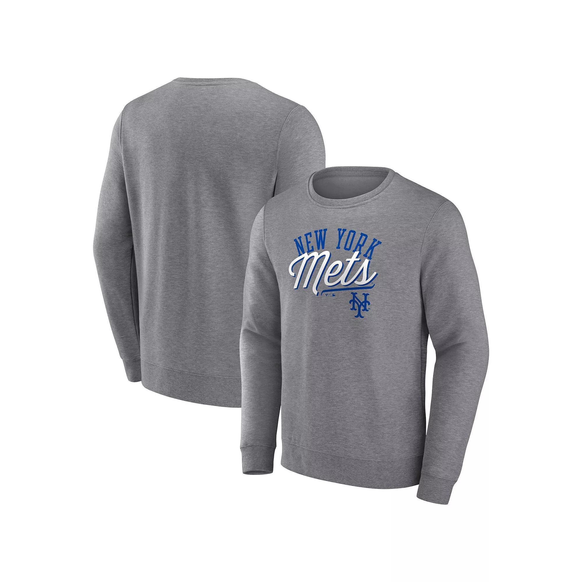 Men's Fanatics Branded Gray New York Mets Simplicity Pullover Sweatshirt, Size: 4XL, Grey Product Image