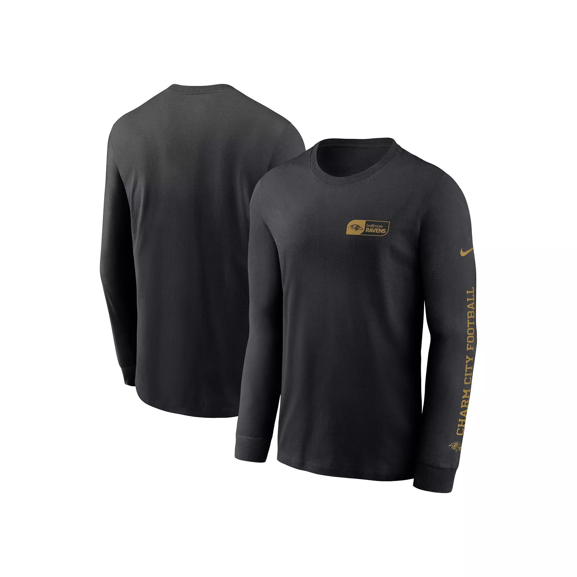 Men's Nike Black Las Vegas Raiders All Out Long Sleeve T-Shirt, Size: Medium, Lvr Black Product Image