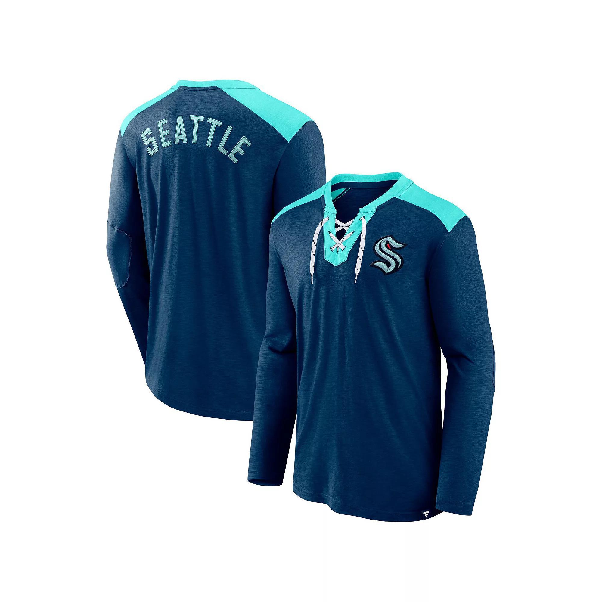 Men's Fanatics Deep Sea Blue Seattle Kraken Iconic Exclusive Long Sleeve T-Shirt, Size: XL, Krk Team Product Image