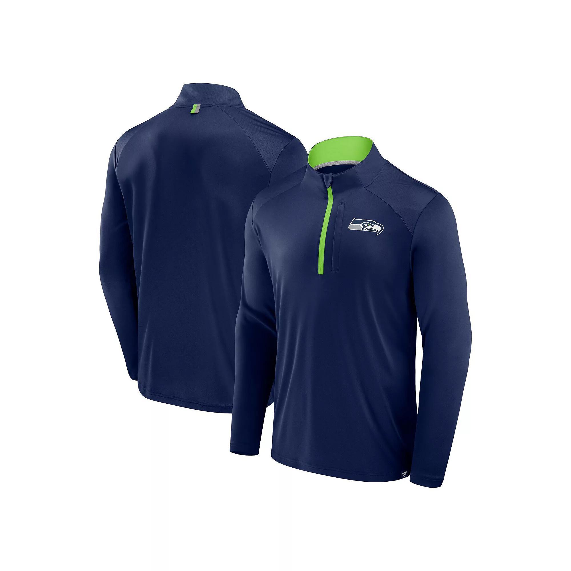 Men's Fanatics Navy Tennessee Titans Defender Long Sleeve Quarter-Zip Jacket, Size: 5XL, Blue Product Image