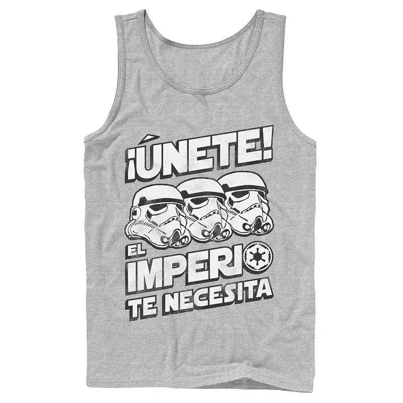 Men's Star Wars Unete El Imperio Te Necesita Stormtrooper Faded Portrait Tank Top, Size: Large, Black Product Image