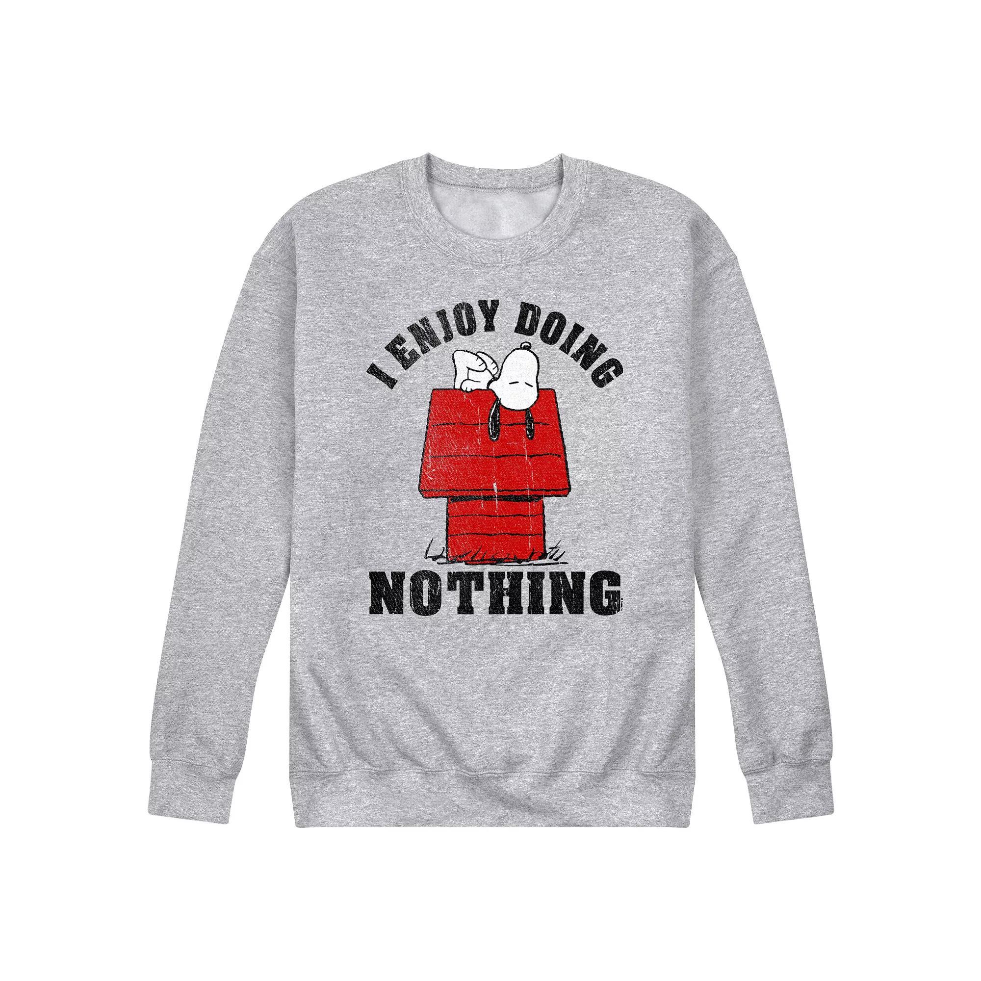 Mens Peanuts Snoopy I Enjoy Doing Nothing Graphic Sweatshirt Product Image