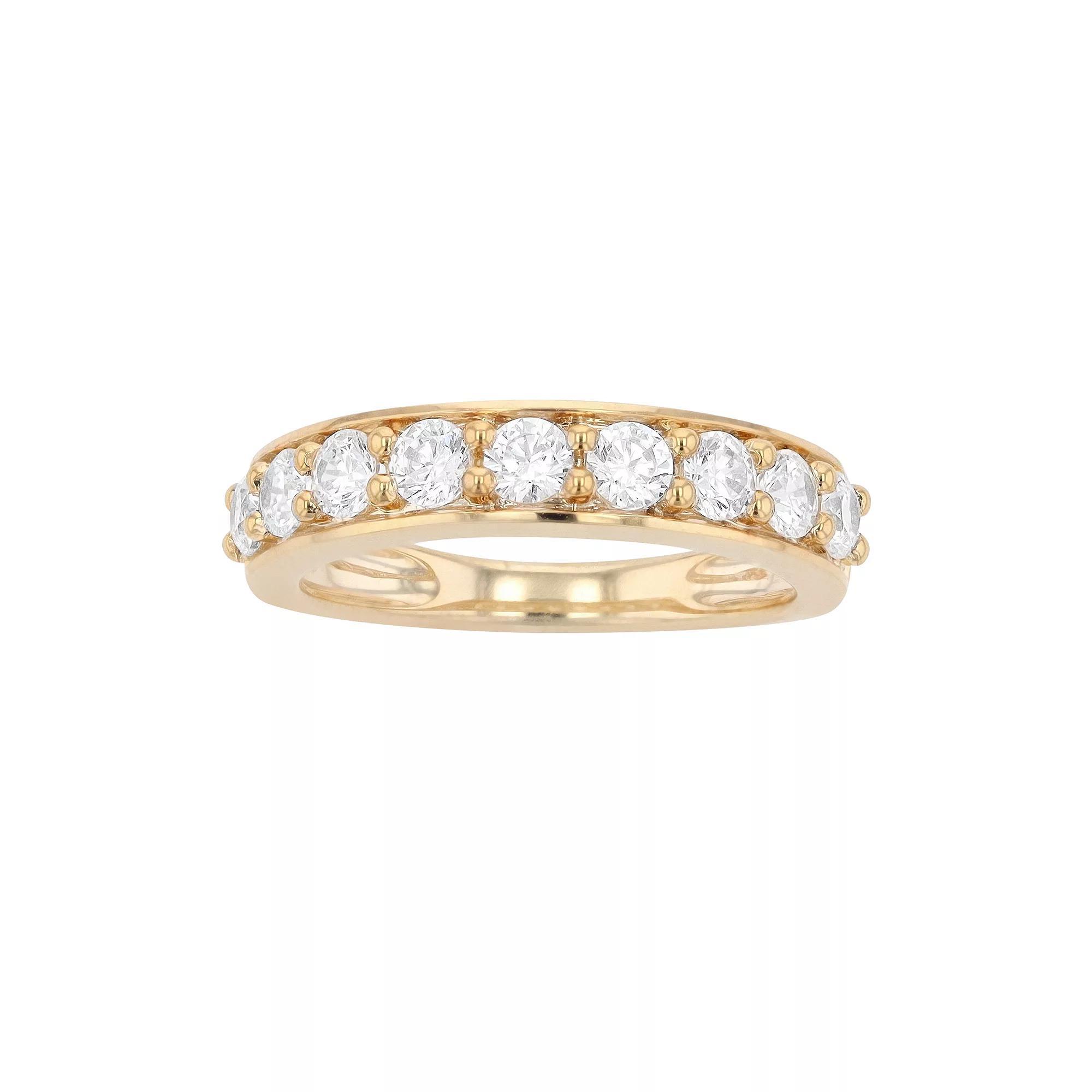 Diamond Brilliance 14k Gold 1 Carat T.W. Lab-Created Diamond Round Wedding Band, Women's, Size: 7, Yellow Gold Product Image
