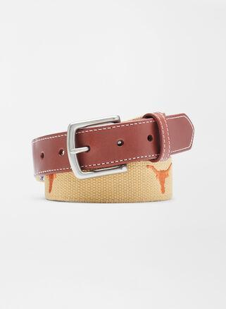 Peter Millar Mens Texas Longhorns Belt | Color: Khaki | Size: 44 Product Image