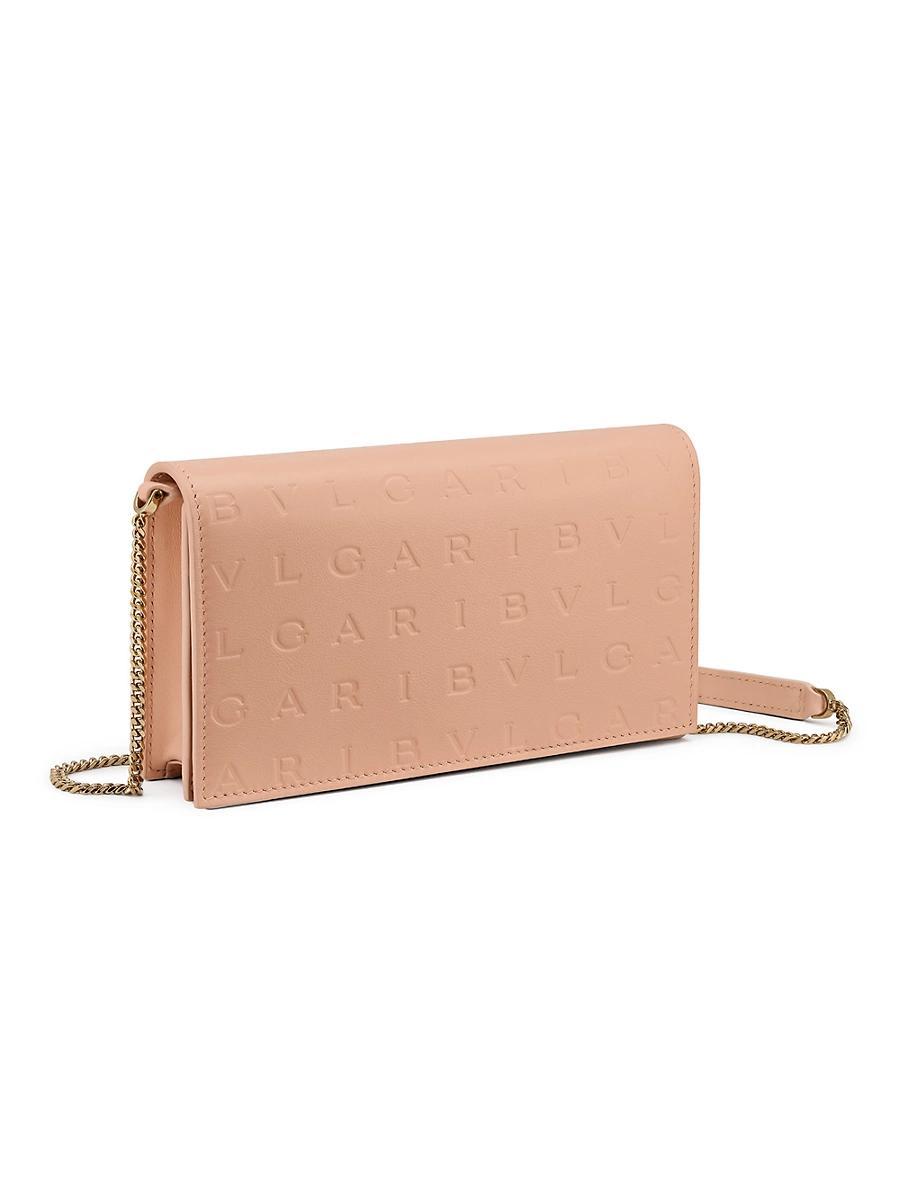 Womens BVLGARI Logo Infinitum Leather Chain Wallet Product Image