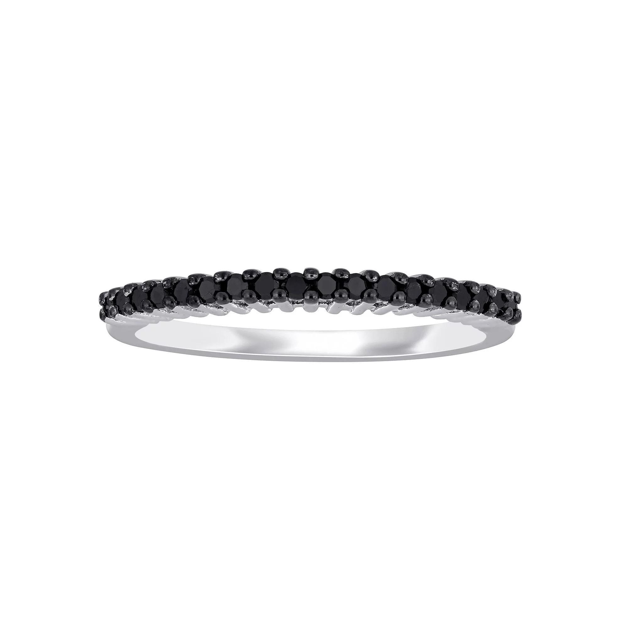 Stella Grace Sterling Silver 1/5 Carat T.W. Black Diamond Anniversary Band, Women's, Size: 7 Product Image