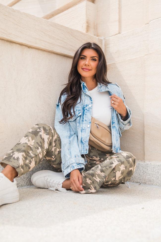 It's Your Choice Light Wash Cropped Denim Jacket FINAL SALE Product Image