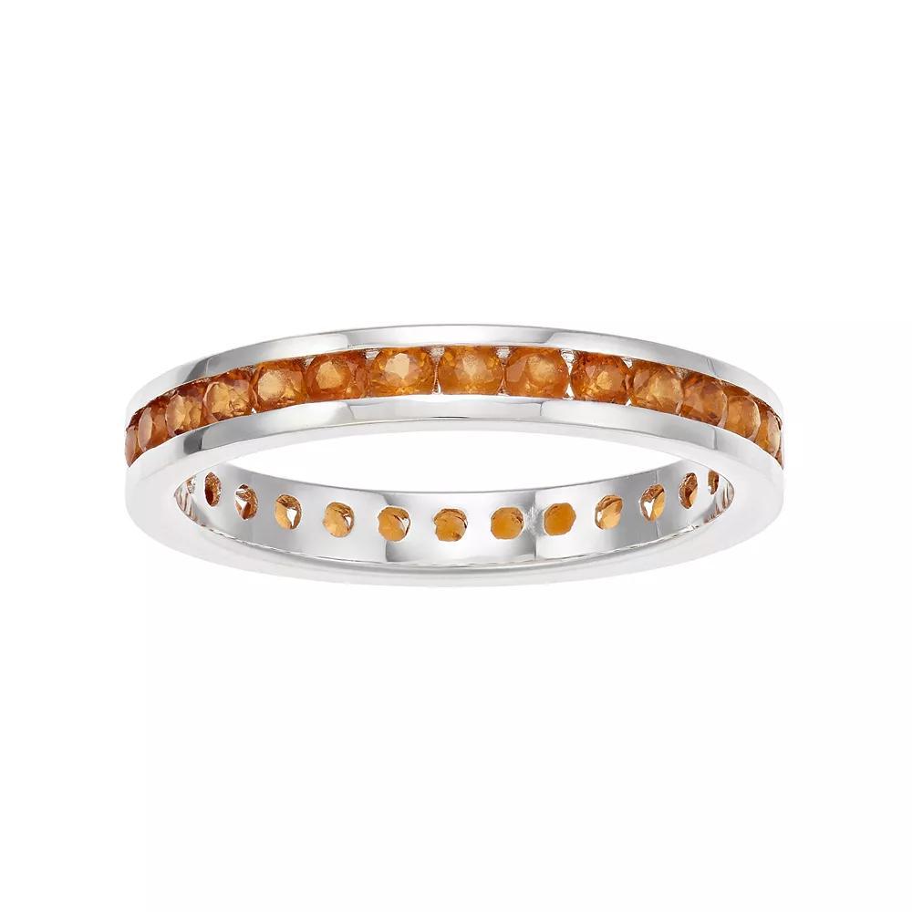 Traditions Jewelry Company Sterling Silver Channel-Set Lab-Created Emerald Birthstone Ring, Womens Product Image