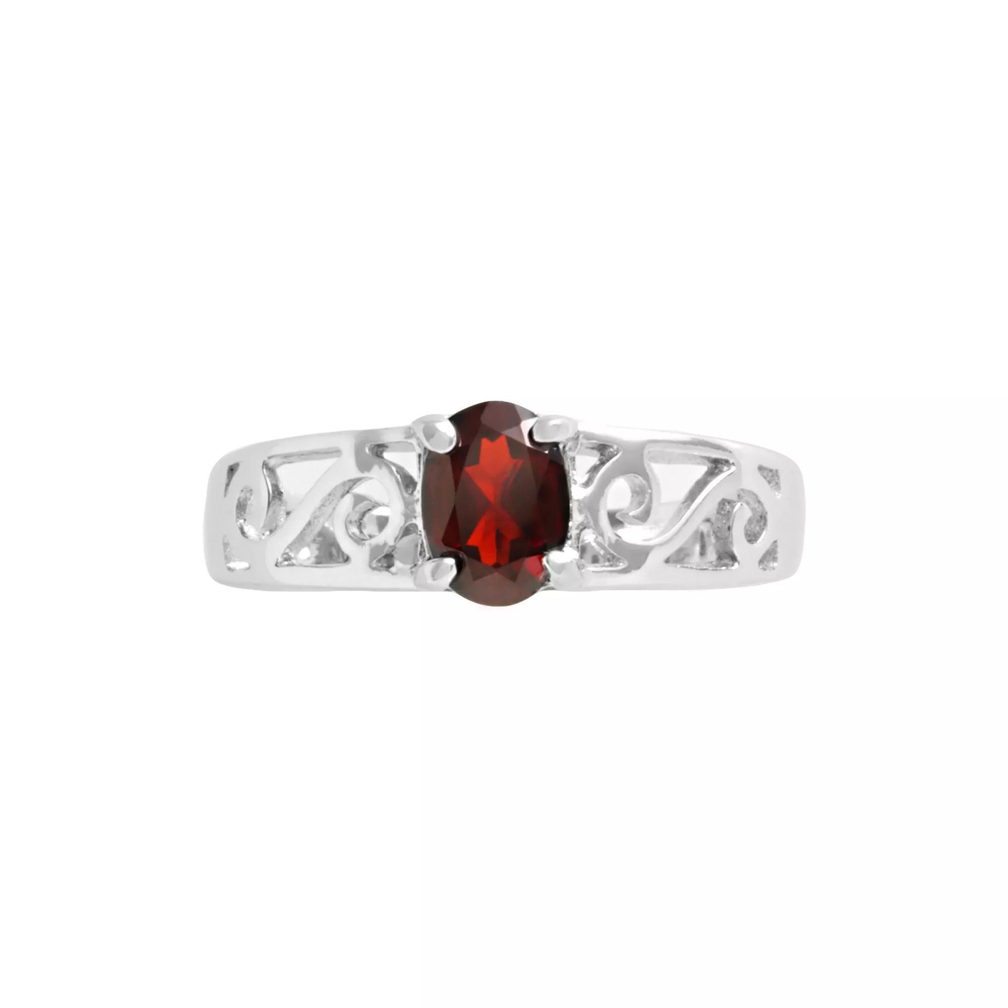 Traditions Jewelry Company Sterling Silver Garnet Ring, Womens Multicolor Product Image