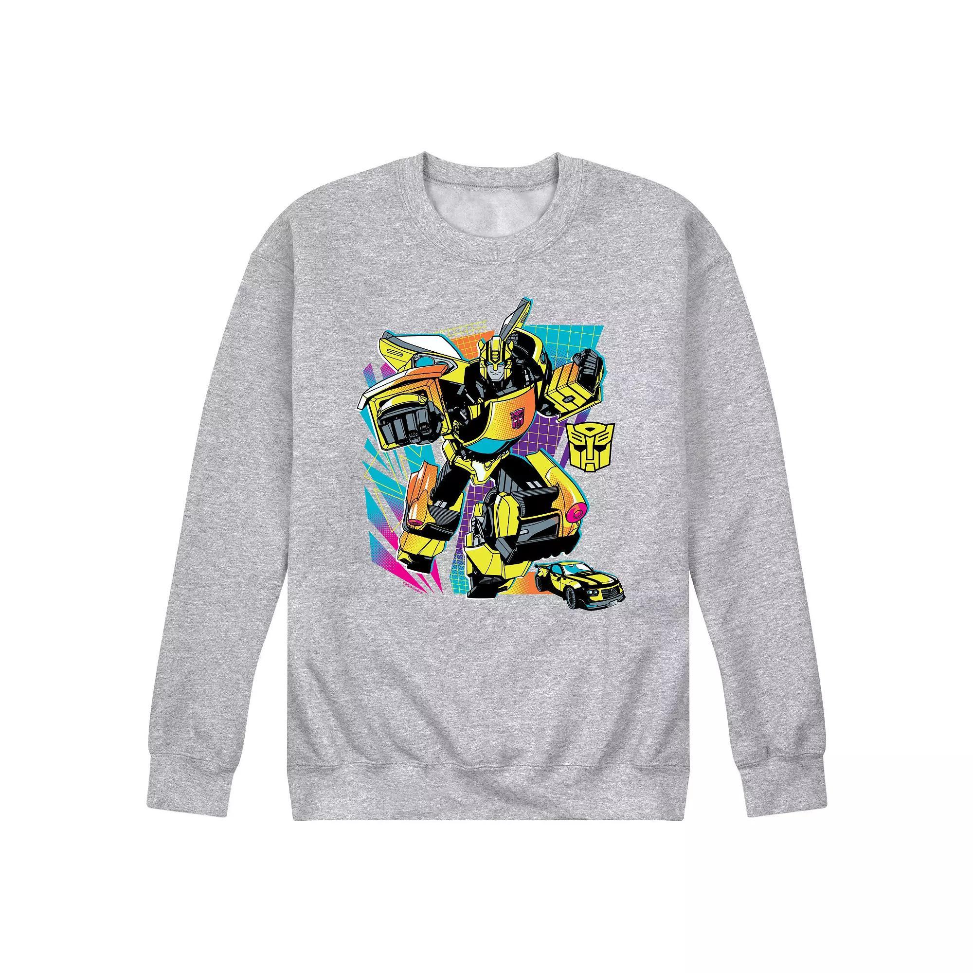 Mens Transformers Bumblebee Fleece Sweatshirt Grey Gray Product Image
