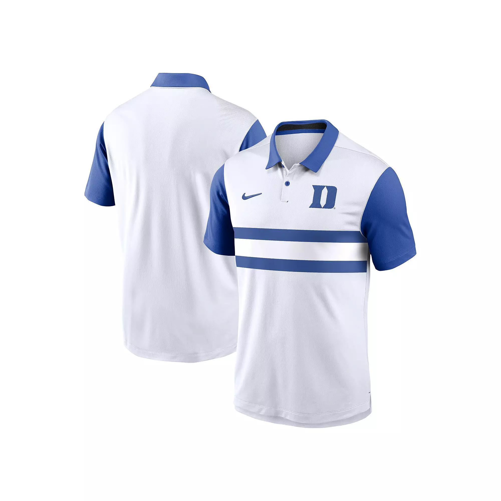Men's Nike White Duke Blue Devils Primetime Campus Vapor Performance Polo, Size: 3XL Product Image