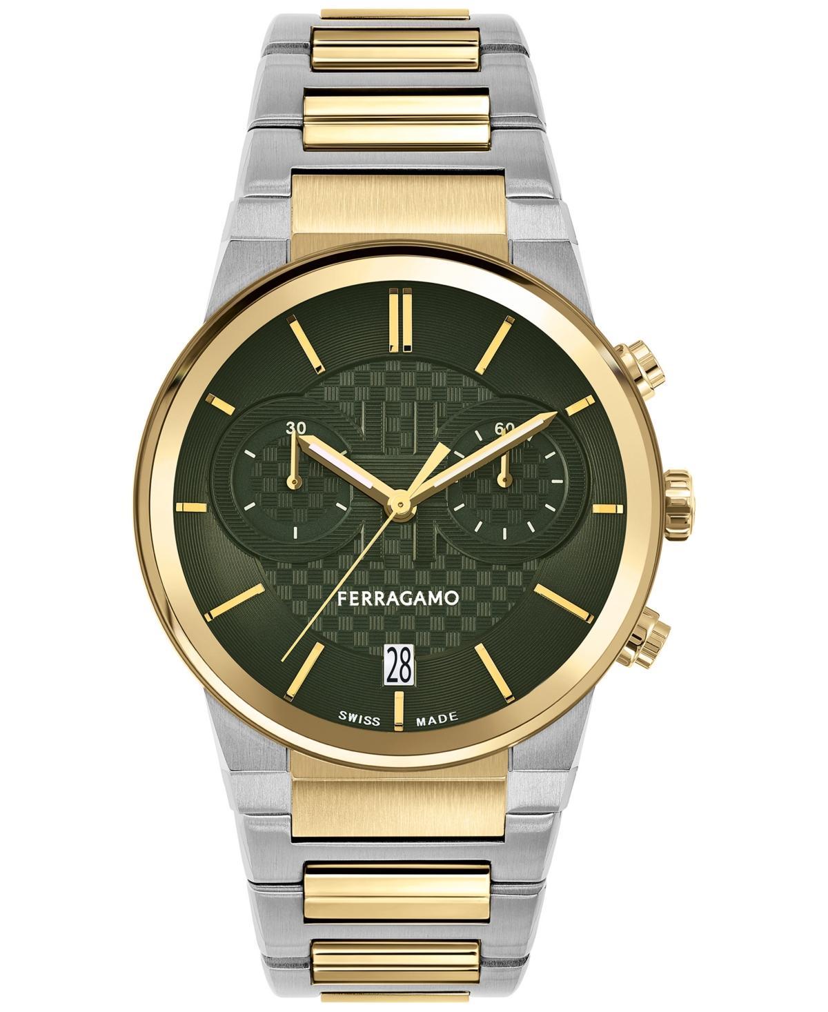 Mens 41mm Ferragamo Sapphire Chrono Watch with Bracelet Strap Product Image
