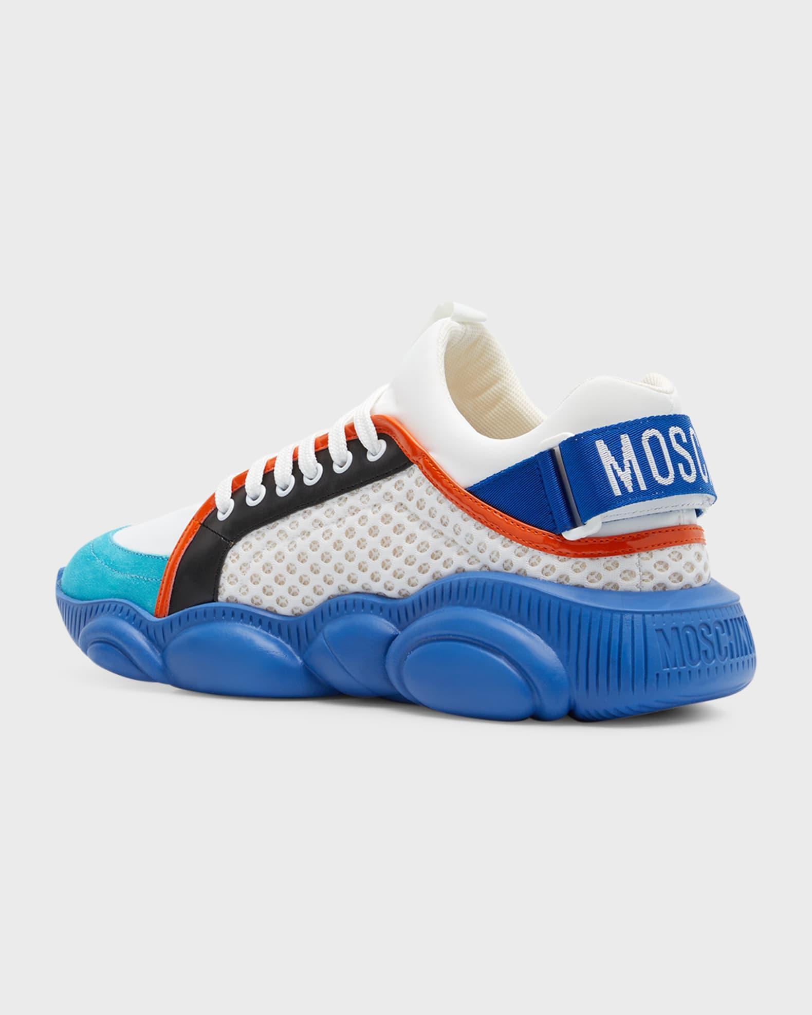 Men's Mixed Media Teddy Low-Top Sneakers Product Image
