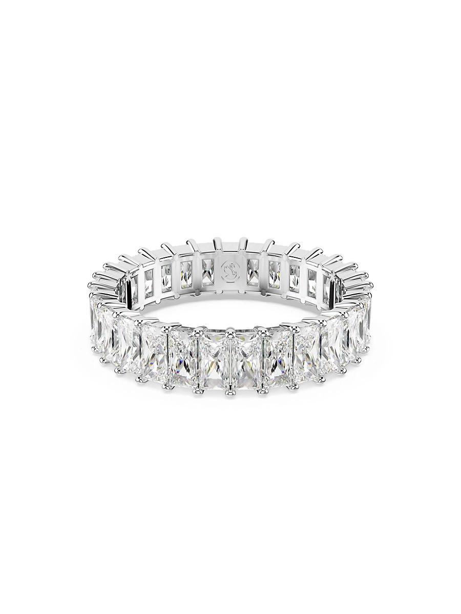 Womens Matrix Rhodium-Plated & Crystal Ring Product Image
