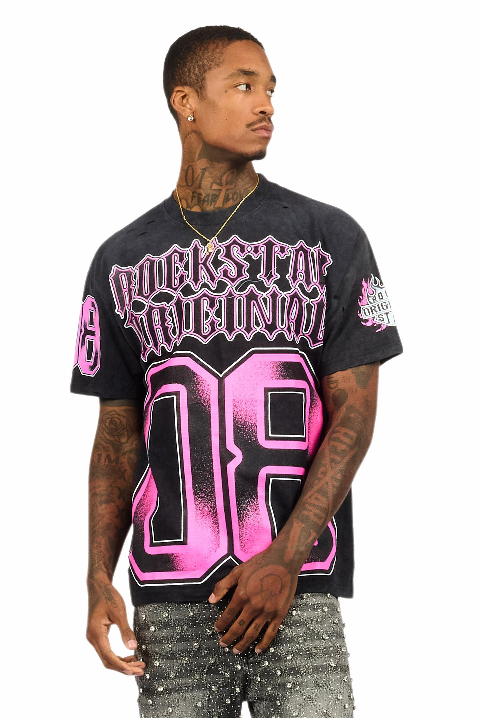Alim Black Oversized Graphic T-Shirt Male Product Image