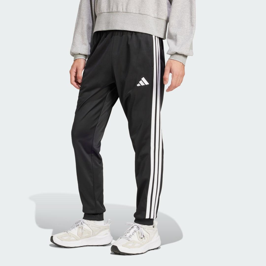 Men's adidas 3-Stripes Tricot Tapered Track Pants, Size: Small, Black Product Image