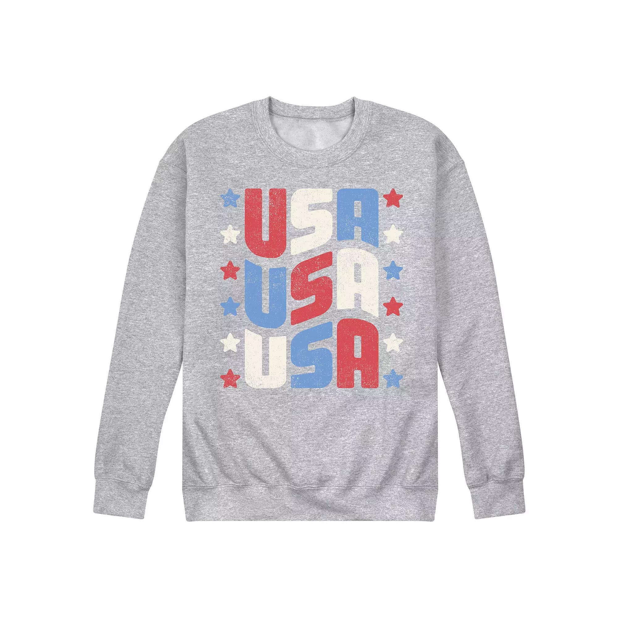 Mens USA Stacked Fleece Sweatshirt Blue Product Image