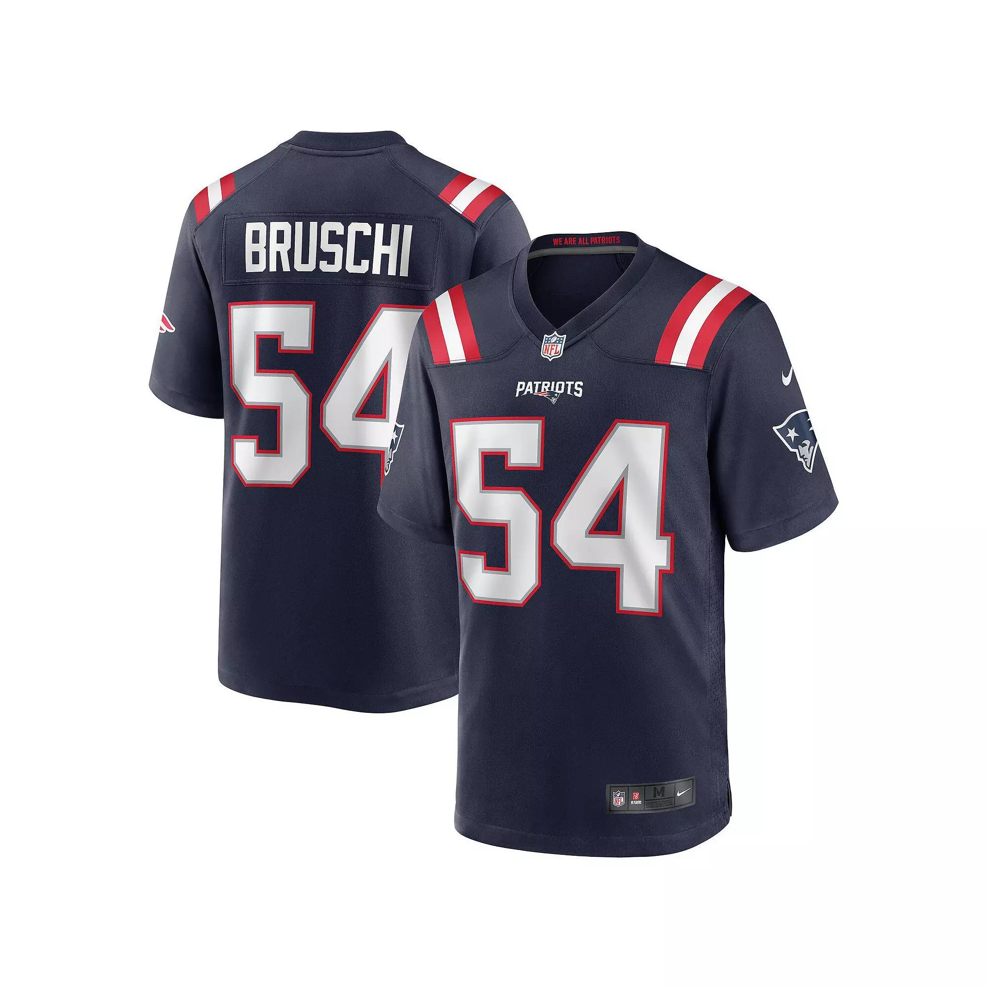 Men's Nike Tedy Bruschi Navy New England Patriots Game Retired Player Jersey, Size: 3XL, Blue Product Image