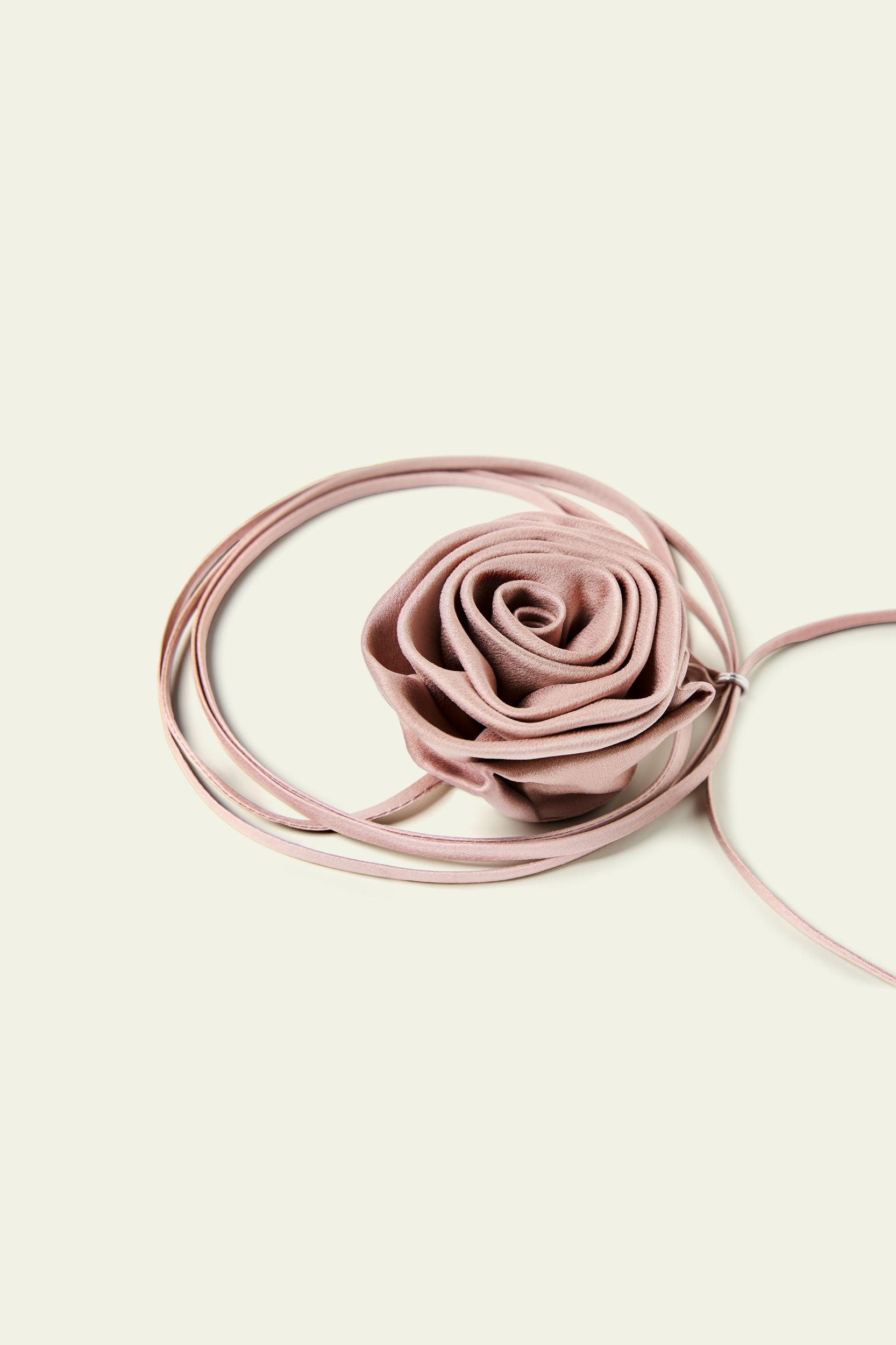 Rosette Silk Collar Necklace Product Image