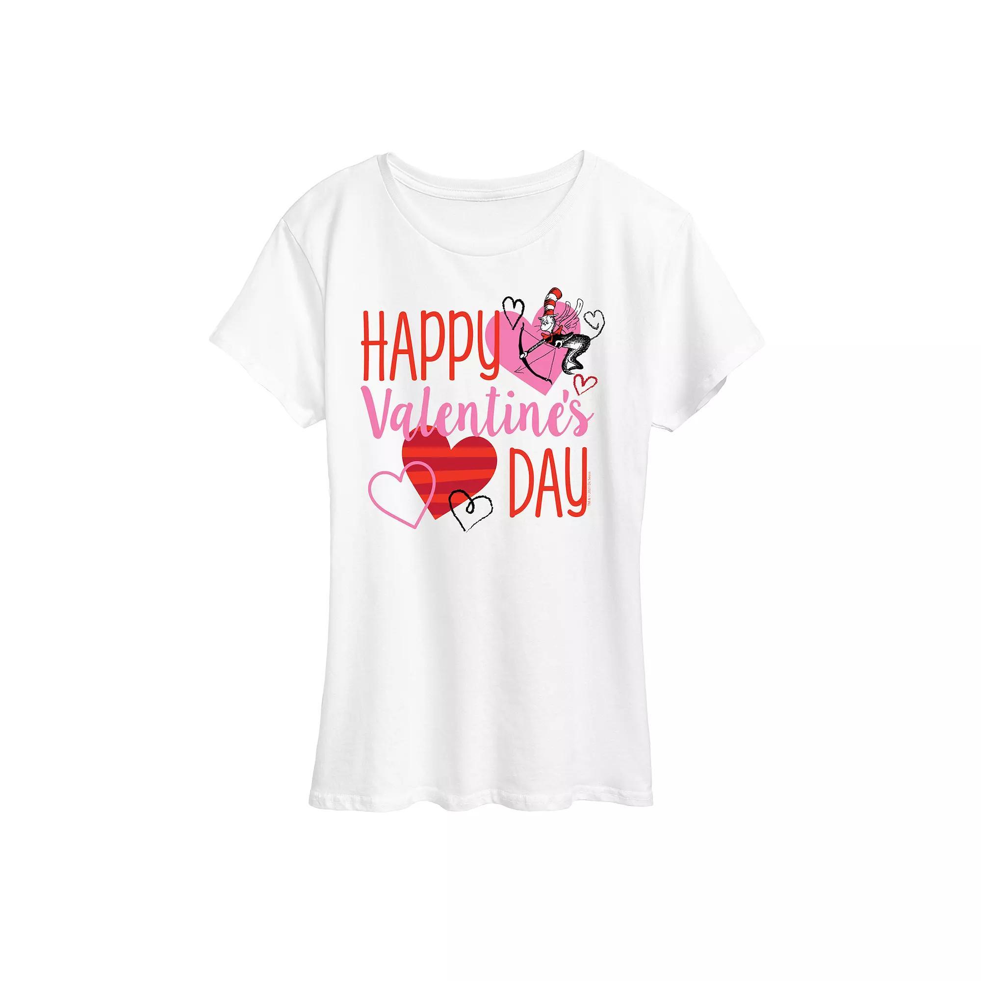 Women's Dr. Seuss Happy Valentine's Day Graphic Tee, Size: Large, White Product Image