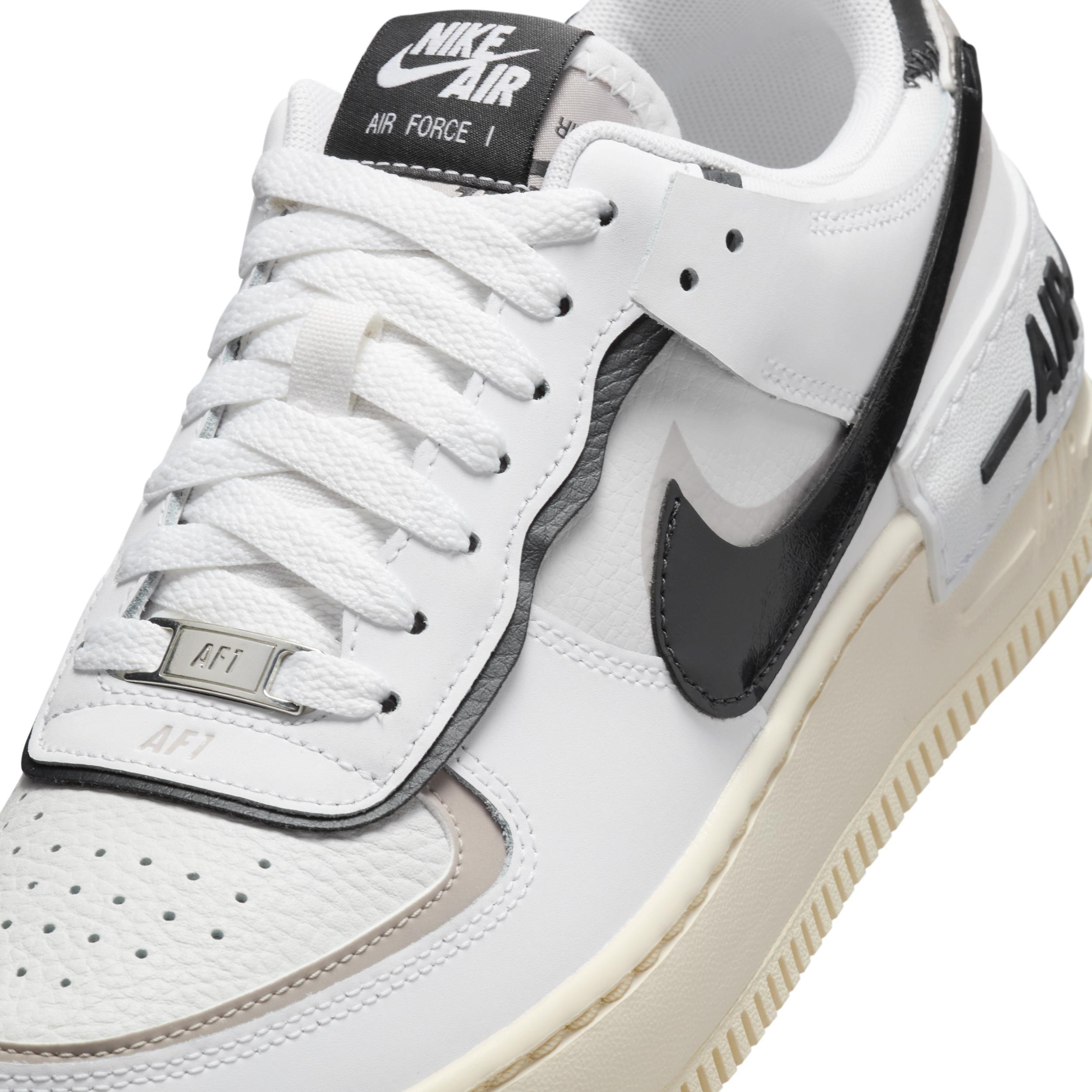 Nike Womens Air Force 1 Shadow Casual Shoes in White/Off Noir/Collegiate Grey Product Image