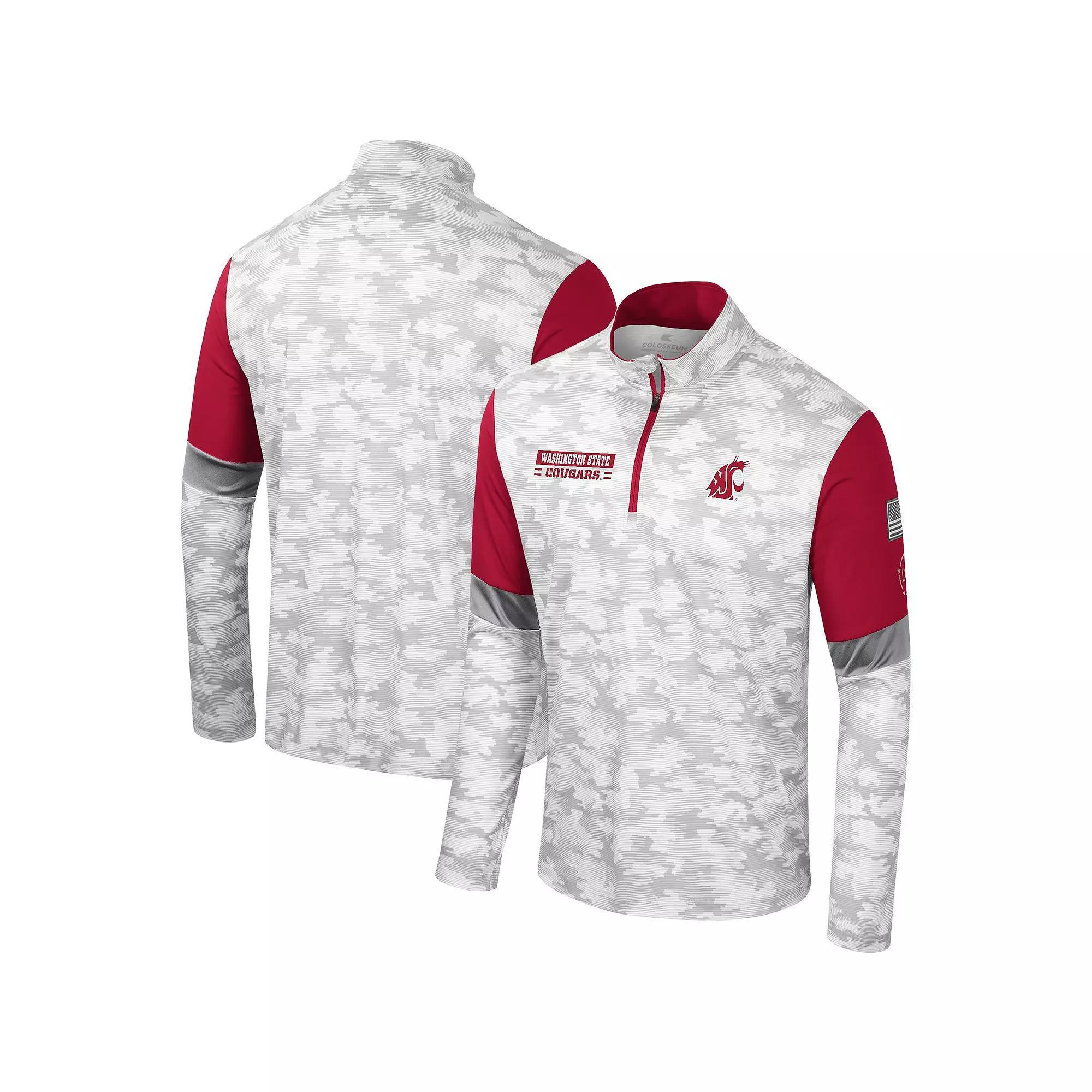 Mens Colosseum Camo Washington State Cougars OHT Military Appreciation Tomahawk Quarter-Zip Windshirt Product Image