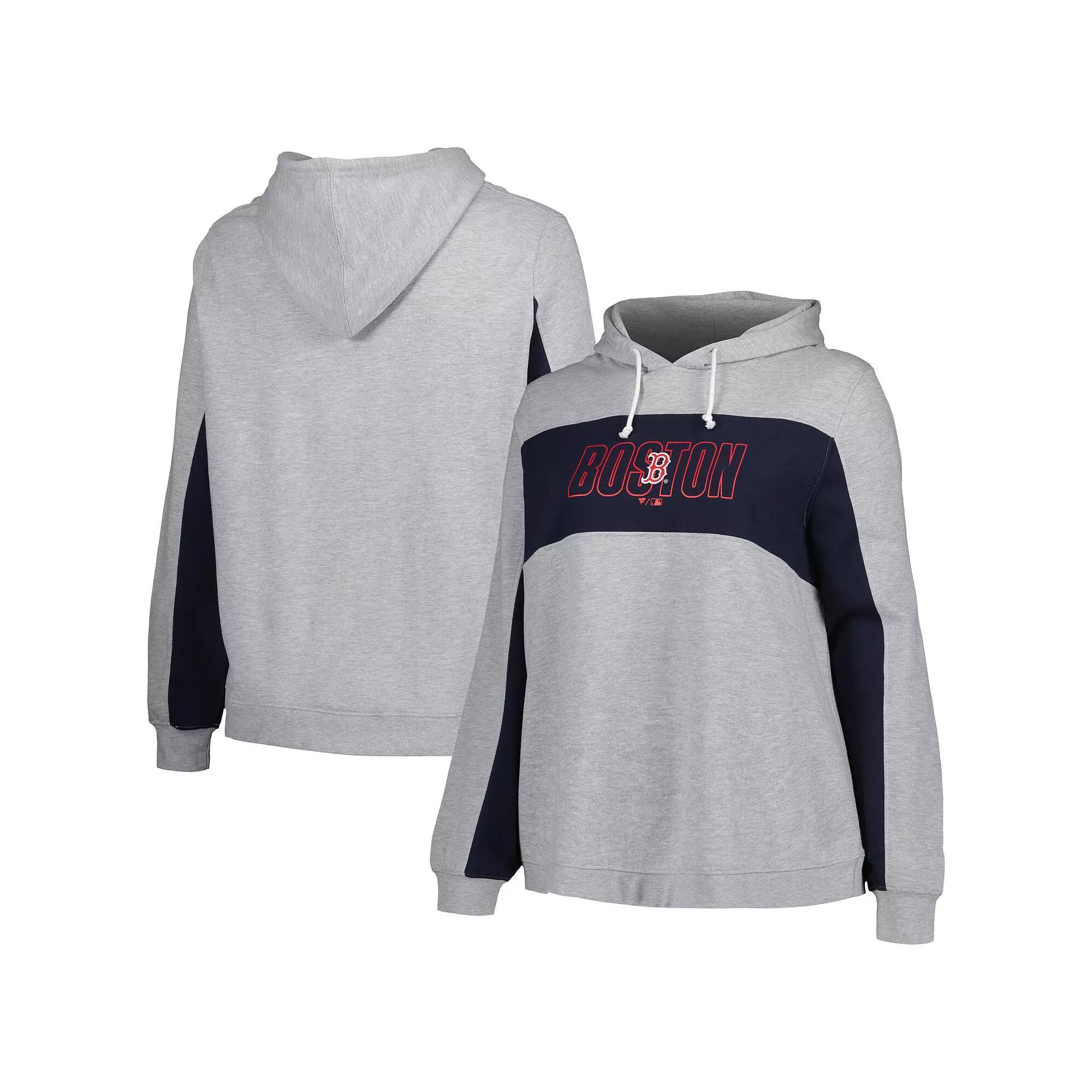 Women's Profile Heather Gray Boston Red Sox Plus Size Pullover Jersey Hoodie, Size: 3XL, Grey Product Image