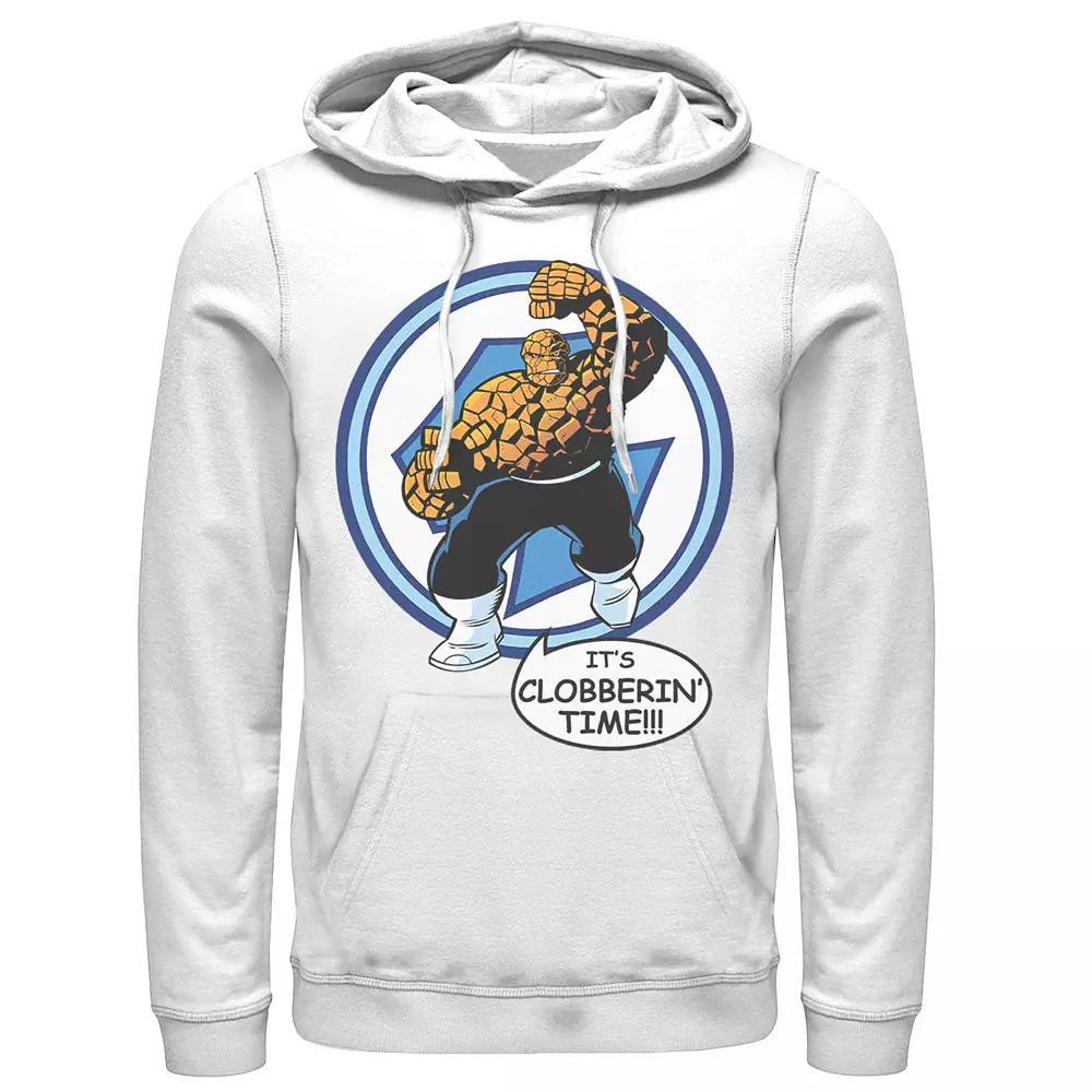 Men's Marvel Fantastic Four The Thing Clobberin' Time Circle Hoodie, Size: Large, White Product Image