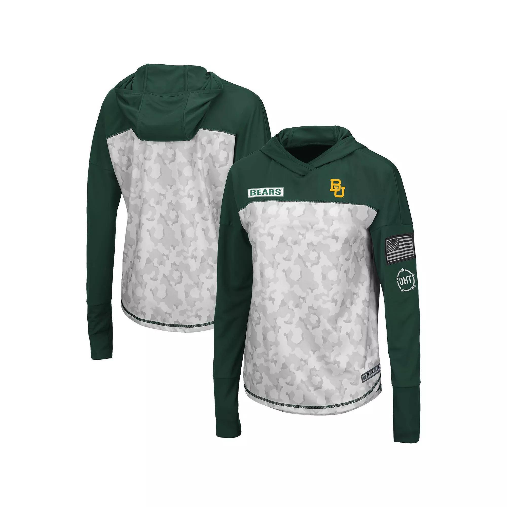 Women's Colosseum Arctic Camo/Green Baylor Bears OHT Military Appreciation Long Sleeve Hoodie T-Shirt, Size: 2XL, Bay Team Product Image