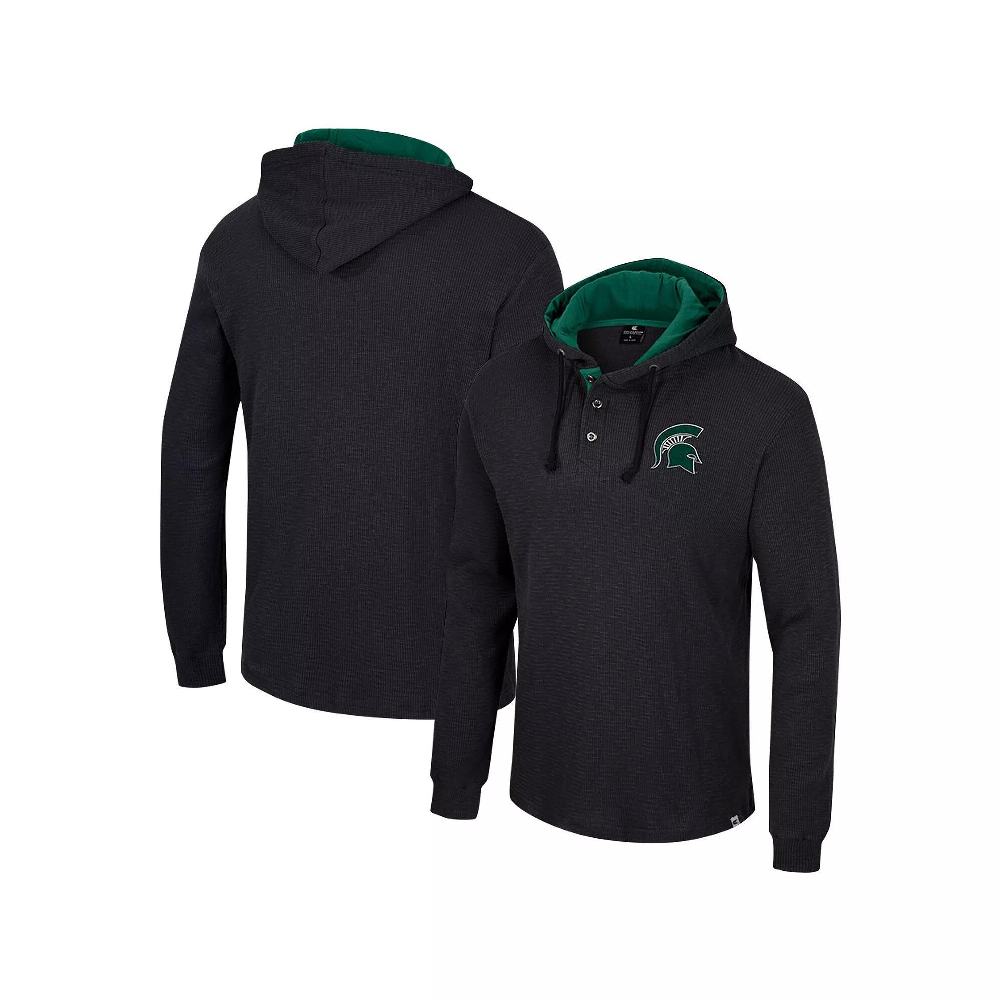 Mens Colosseum Michigan State Spartans Affirmative Thermal Hoodie Long Sleeve T-Shirt Product Image