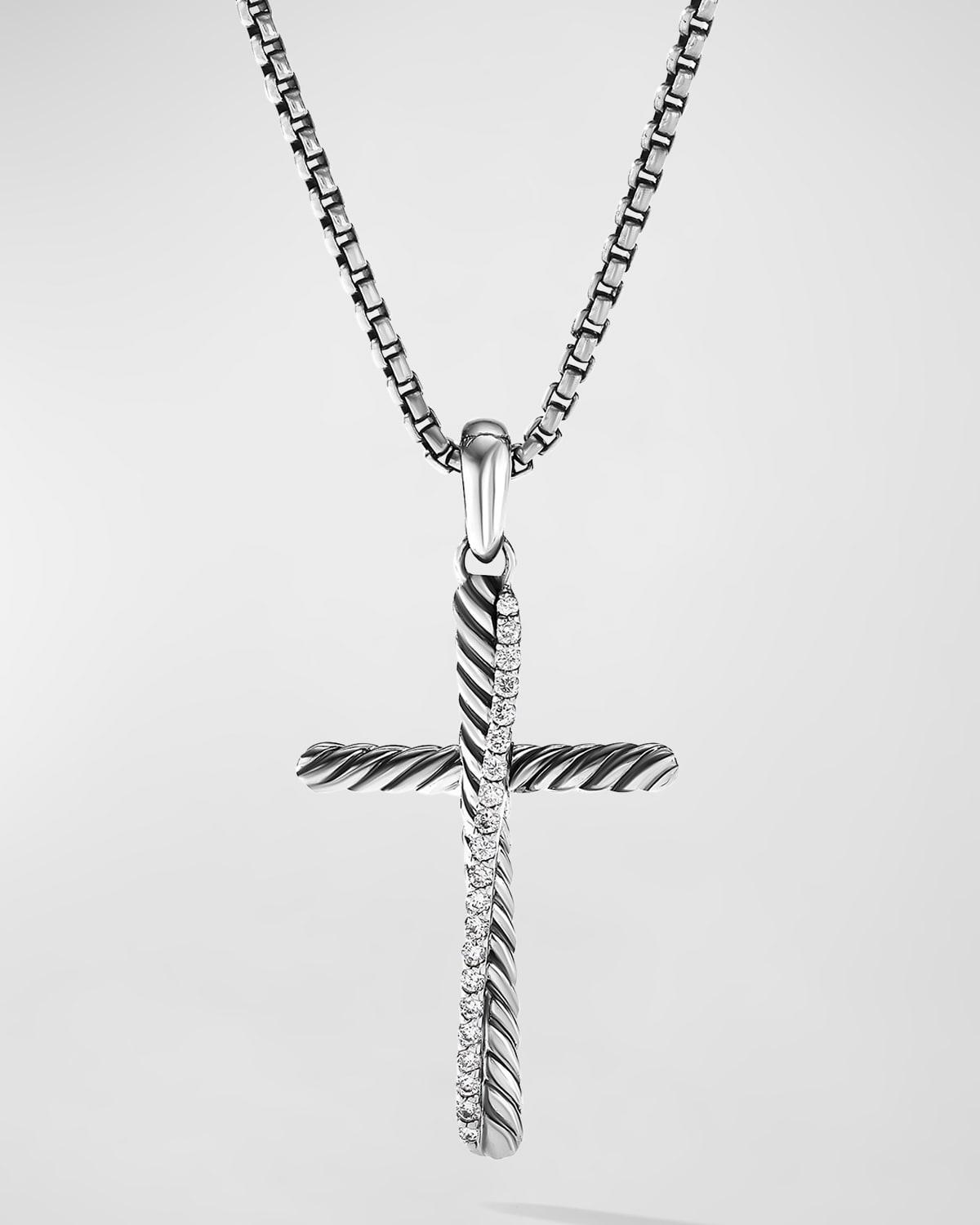 David Yurman Sterling Silver Amulets Diamond Draped Cross Pendant Product Image