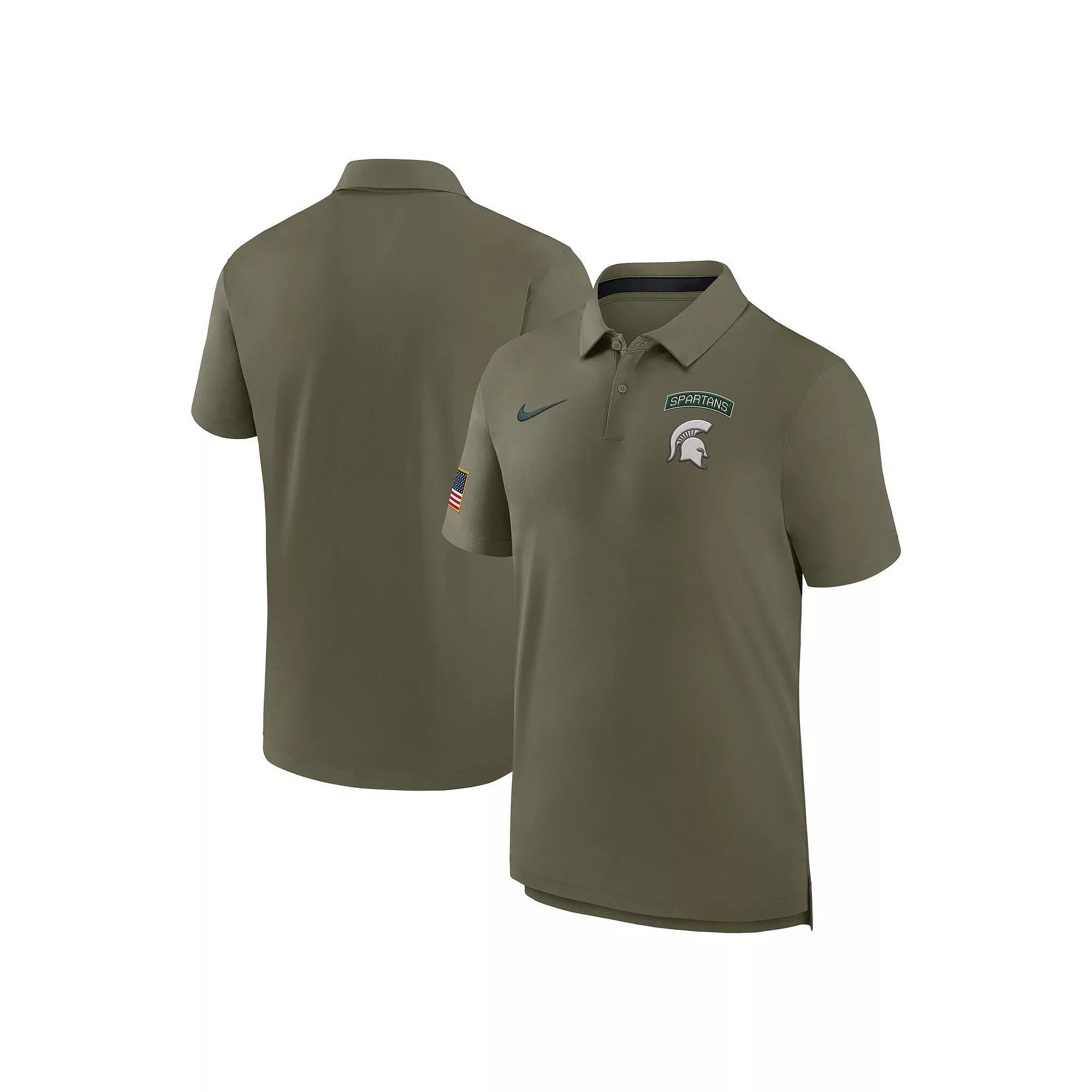 Men's Nike Olive Michigan State Spartans 2024 Military Appreciation Tour Performance Polo, Size: Medium, Team Product Image