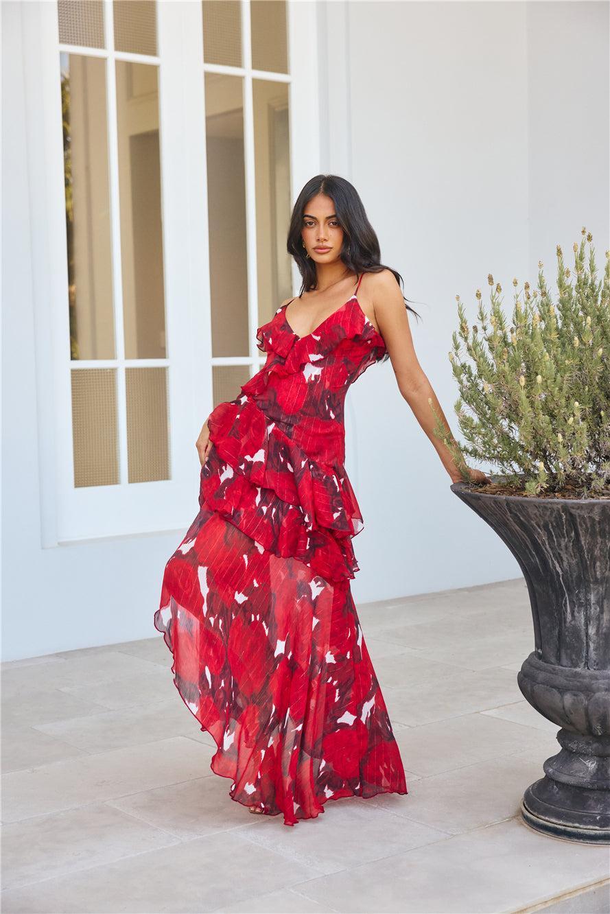 Saffron Breeze Maxi Dress Red Product Image