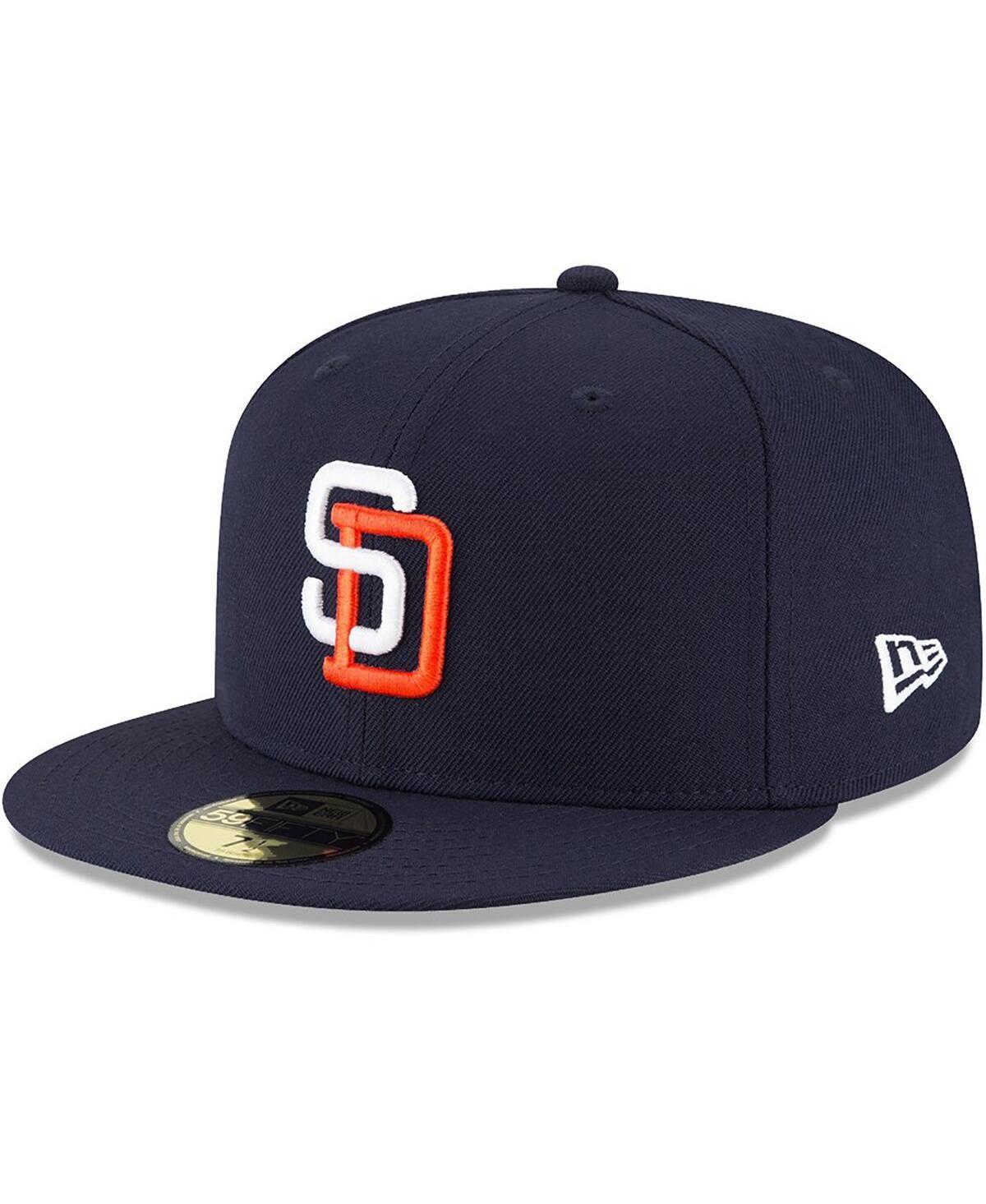 Men's New Era Navy San Diego Padres Cooperstown Collection Wool 59FIFTY Fitted Hat, Size: 7 3/8, Blue Product Image