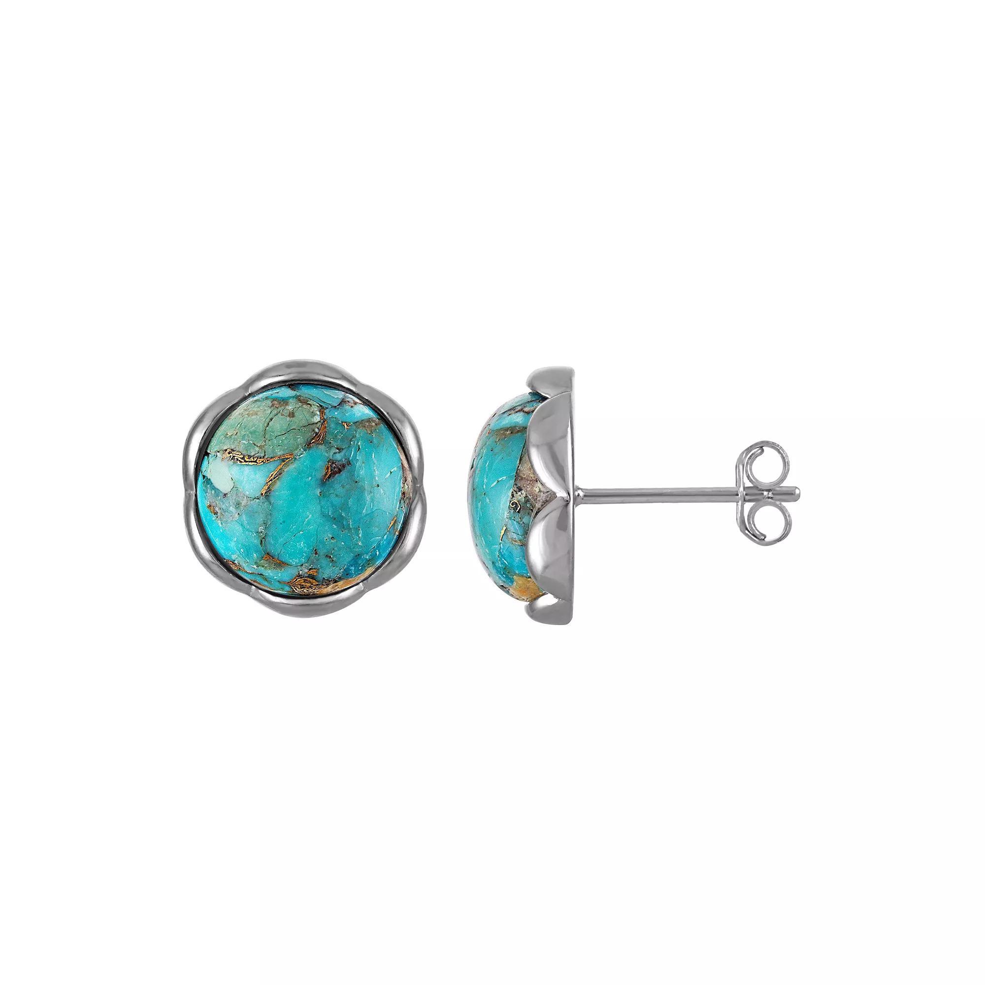 Designs by Gioelli Sterling Silver Blue Copper Turquoise Earrings, Women's Product Image