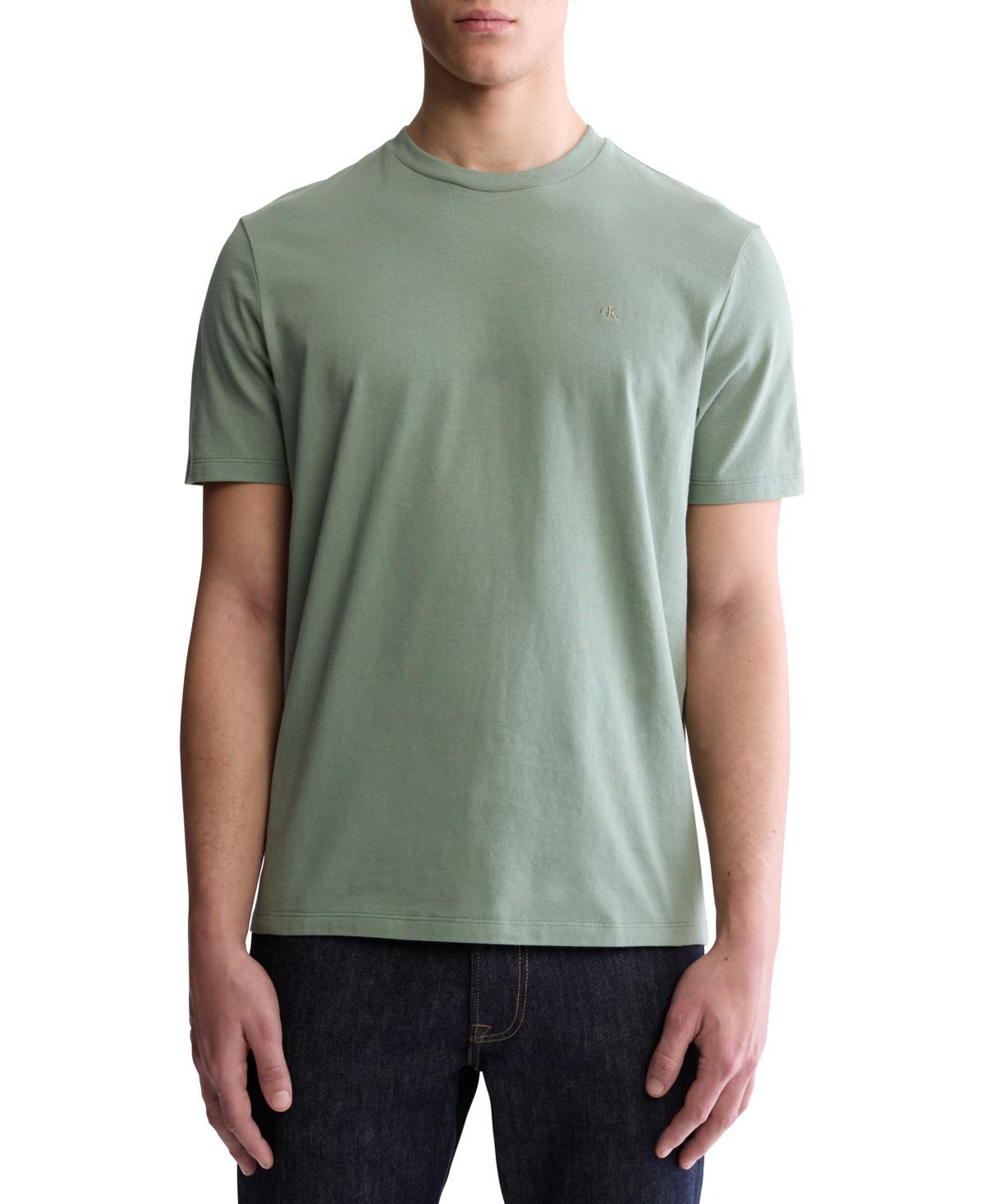 Calvin Klein Men's Smooth Cotton Monogram Logo T-Shirt - Grey - XXL Product Image