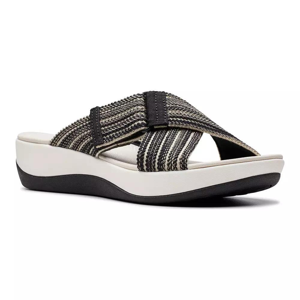 Clarks® Cloudsteppers Arla Wave Women's Slide Sandals, Size: 7.5, Black Combi Product Image