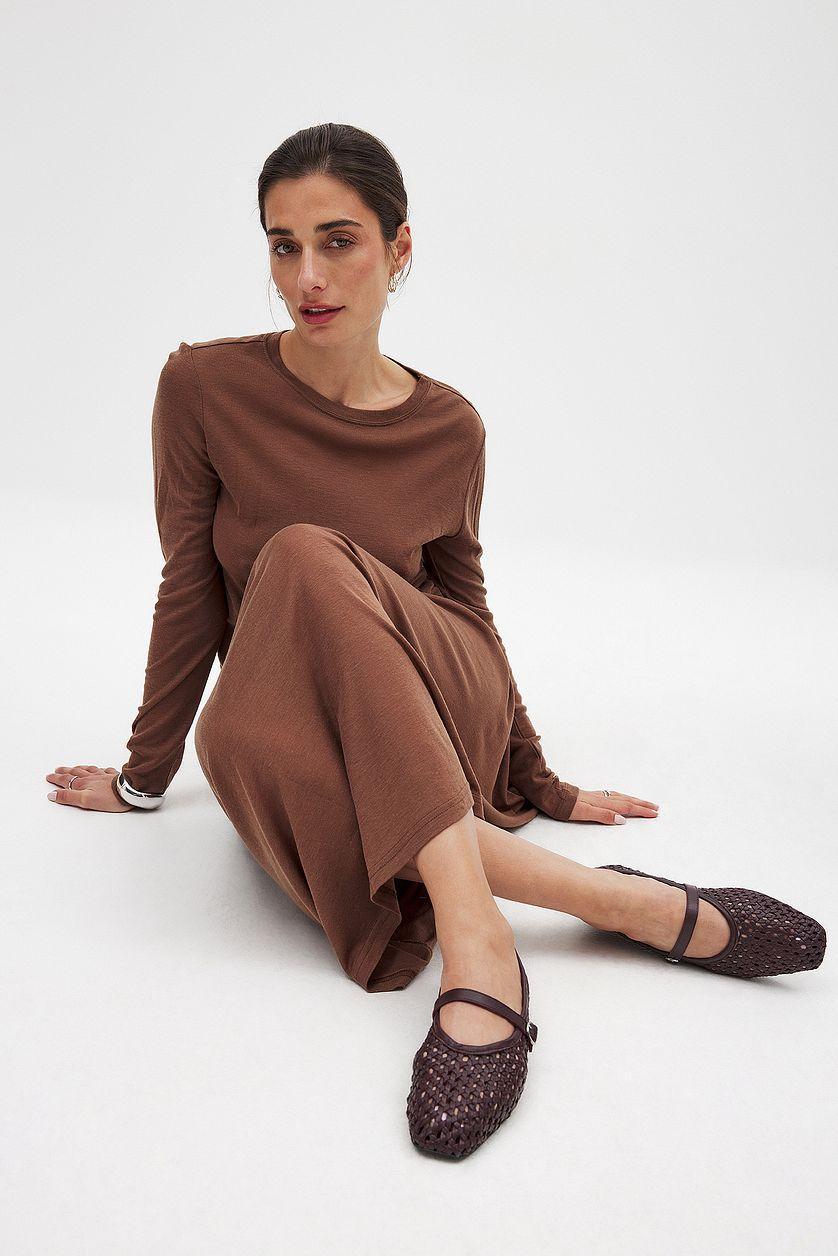 Woven Leather Ballerinas Product Image
