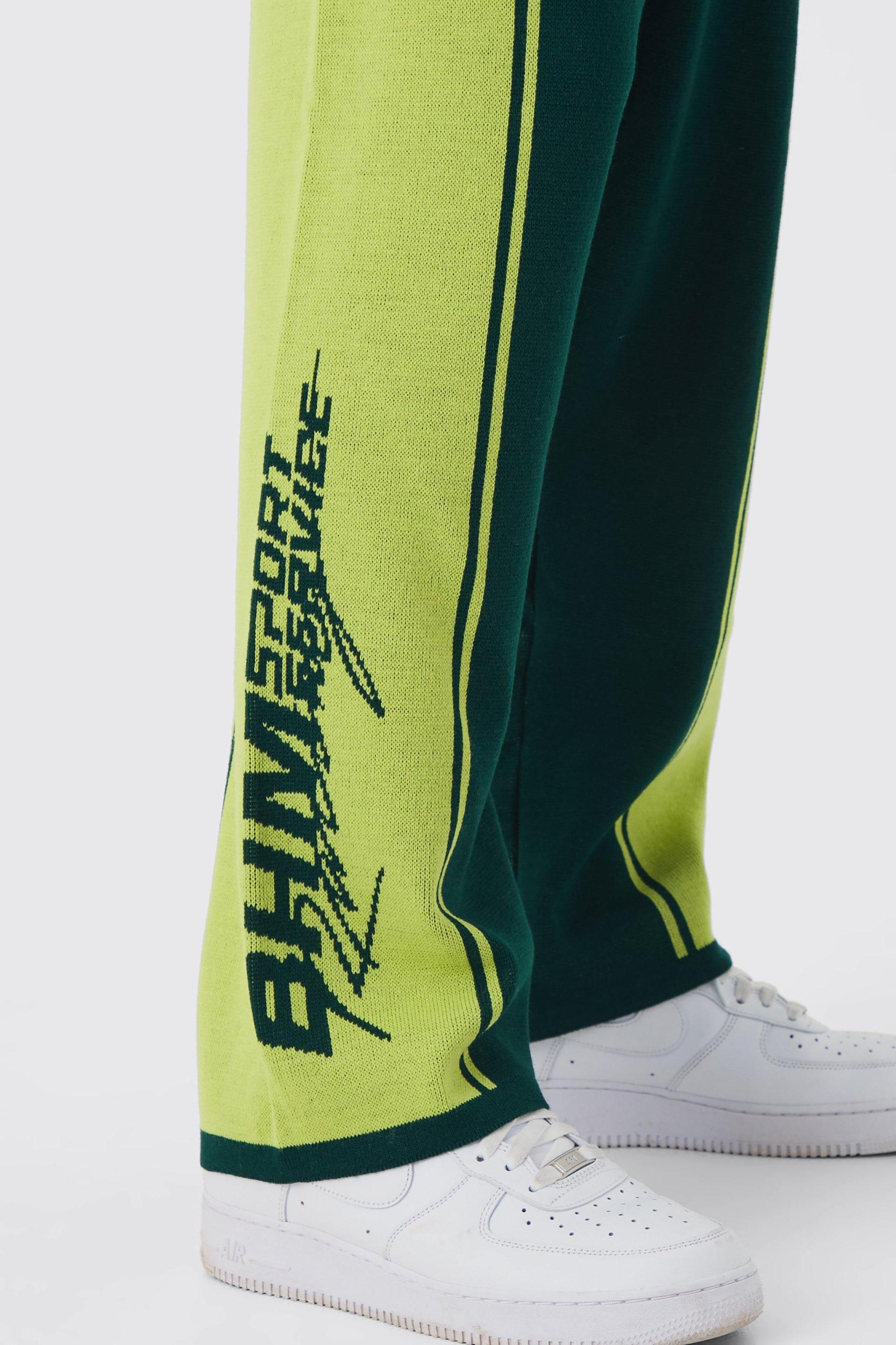 Wide Leg Moto Knitted Sweatpants | boohooMAN USA Product Image