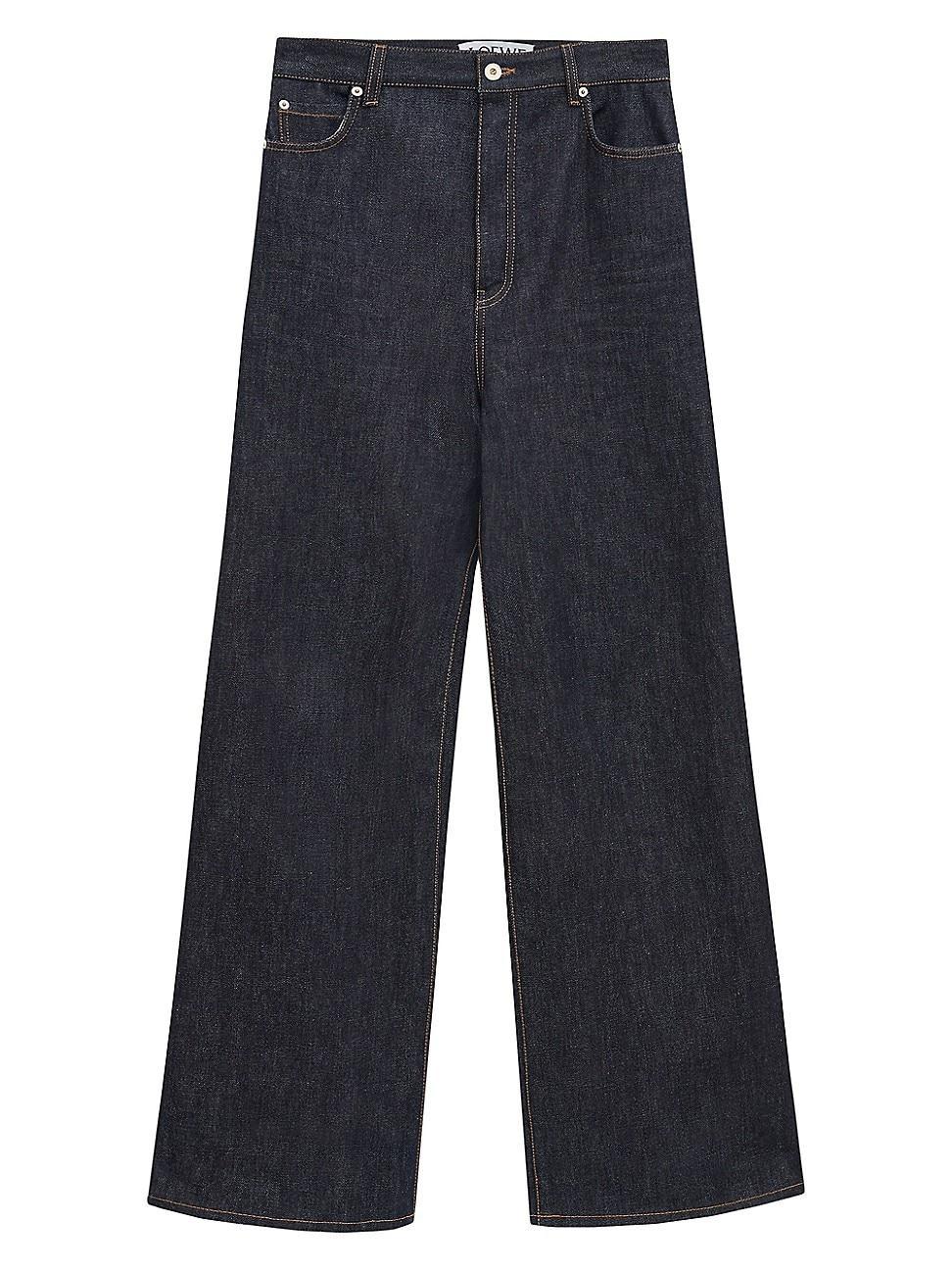 Mens High-Rise Raw Denim Jeans Product Image