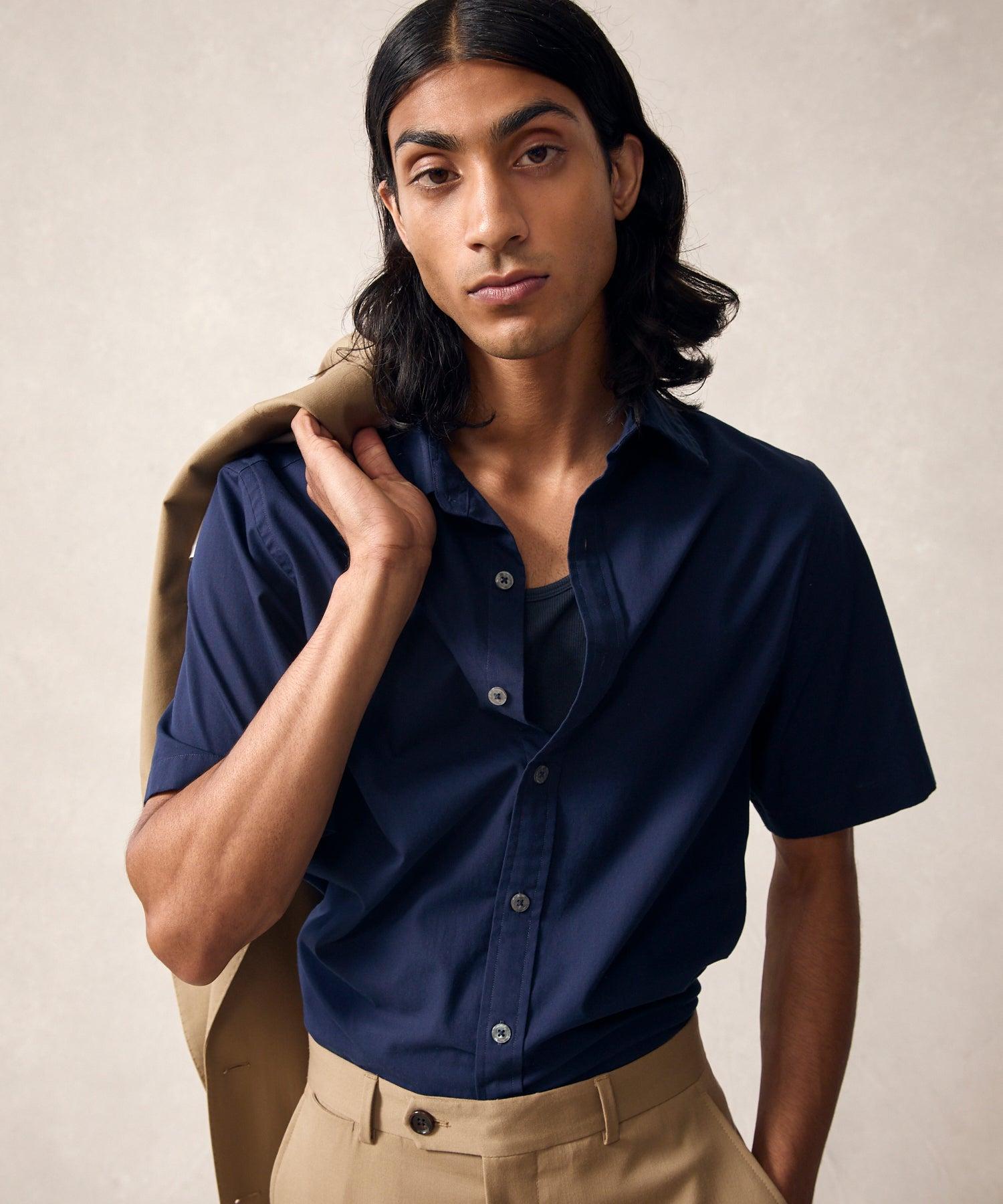 Cotton Poplin Point Collar Shirt Product Image