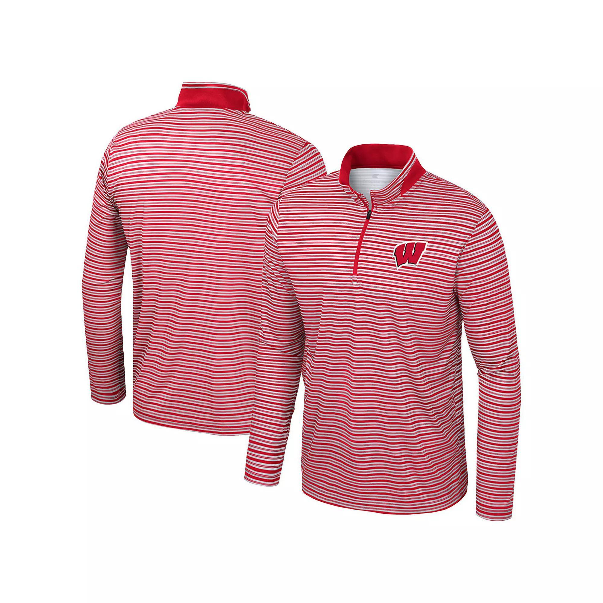 Men's Colosseum Cardinal Iowa State Cyclones Striped Quarter-Zip Top, Size: Medium, Red Product Image